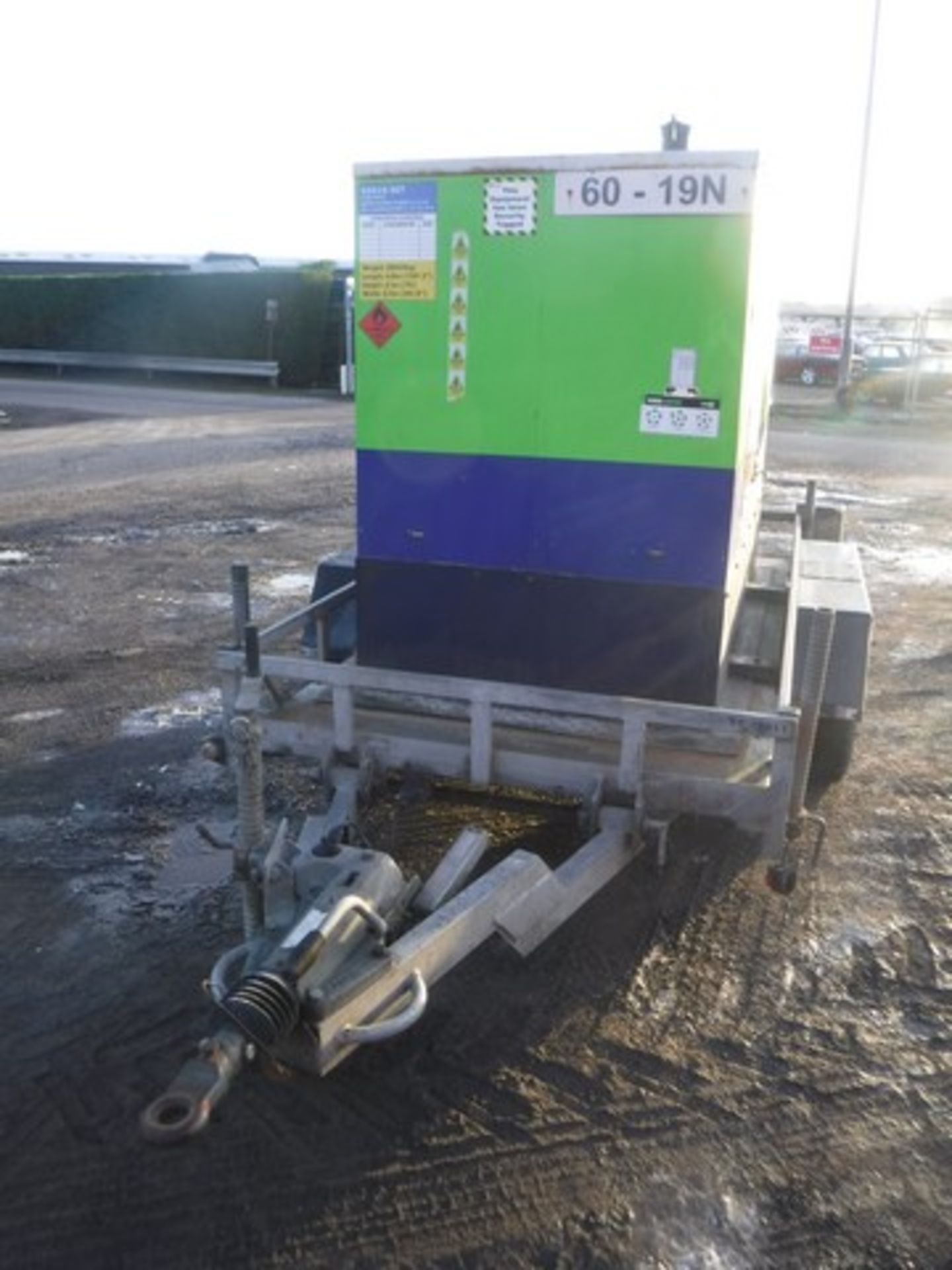 F.G.Wilson LCN 60KVA diesel generator on twin axle trailer 16366 hrs (not verified)ID no. 60.19N SN - Bild 2 aus 8