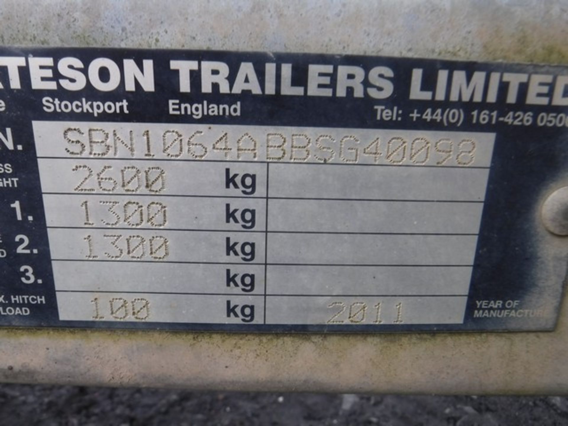 BATESON 12' x 6' twin axle plant trailer with mesh ramp S/N SG40098 - Image 3 of 3