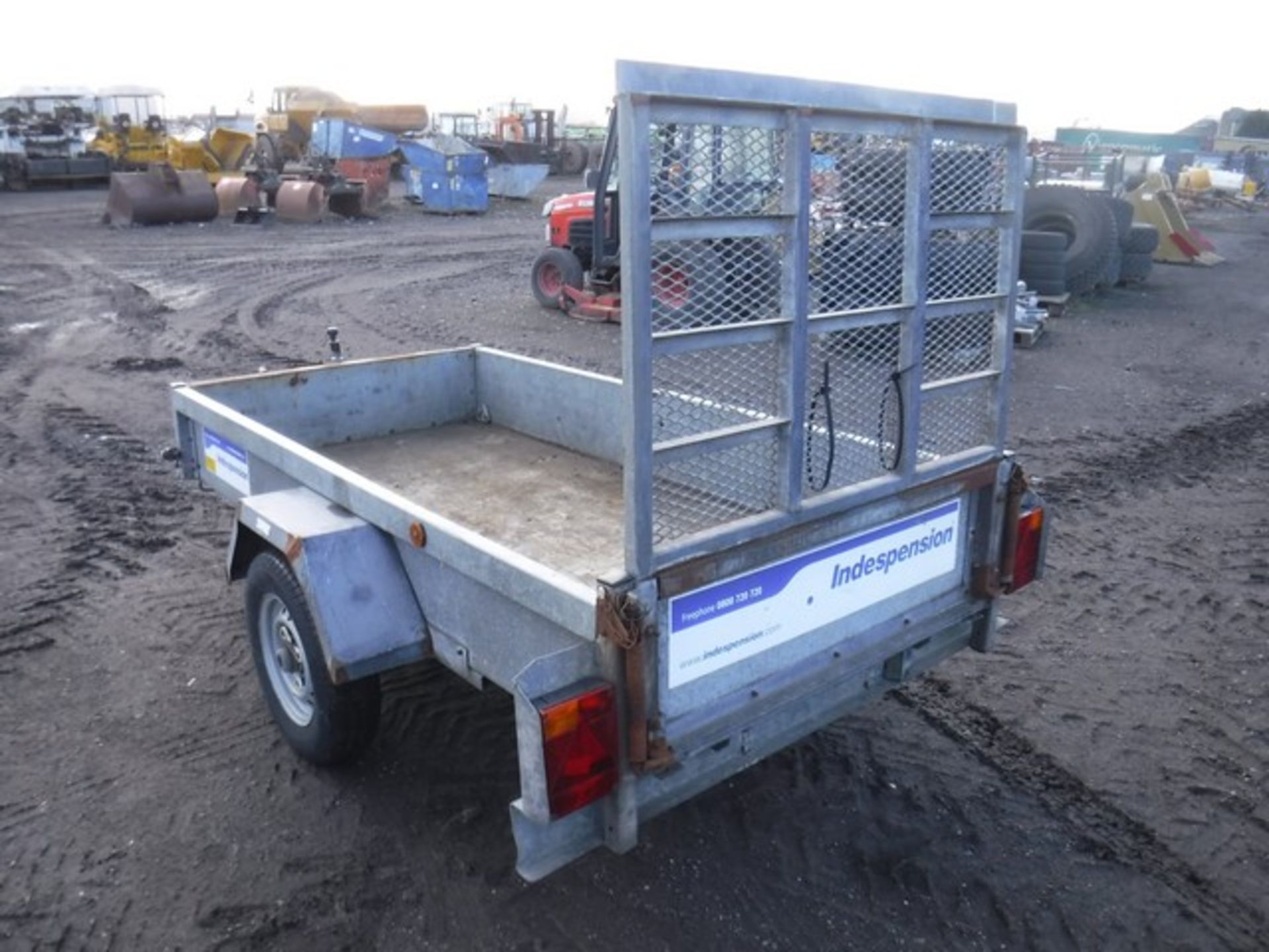 INDESPENSION 8' x 4' single axle plant trailer. S/N G138405Y. Asset No 758-5133 - Image 2 of 5