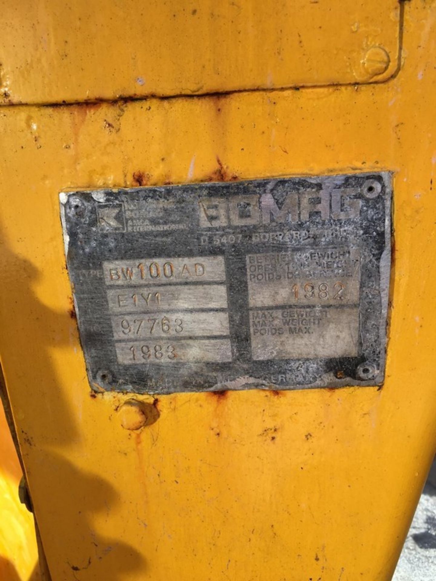 BOMAG VW100AD roller, Deutz Engine, key start. . **To be sold from Errol auction site. Viewing and u - Bild 5 aus 6