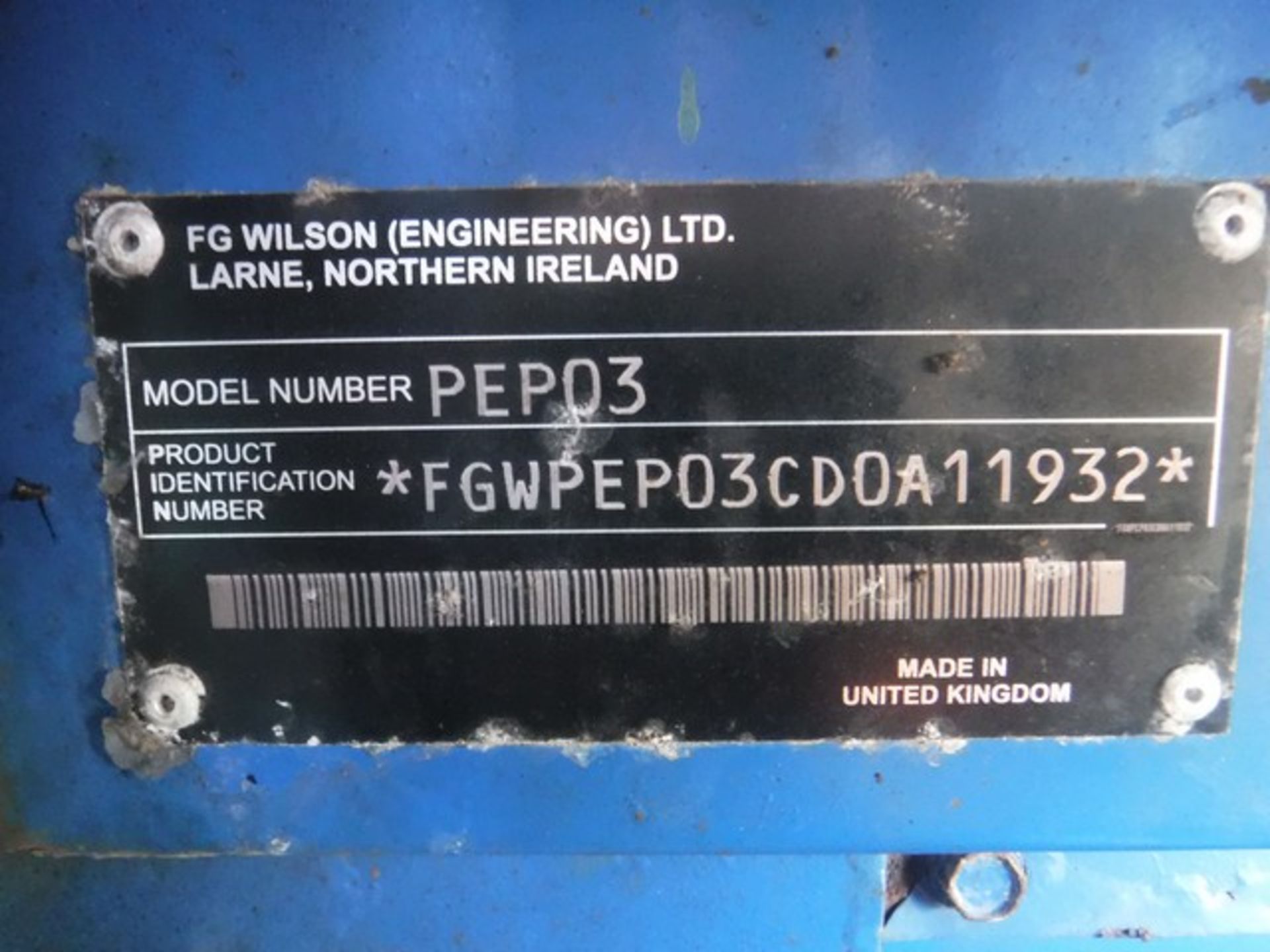 F.G.Wilson LCN 60KVA diesel generator on twin axle trailer 16366 hrs (not verified)ID no. 60.19N SN - Image 6 of 8