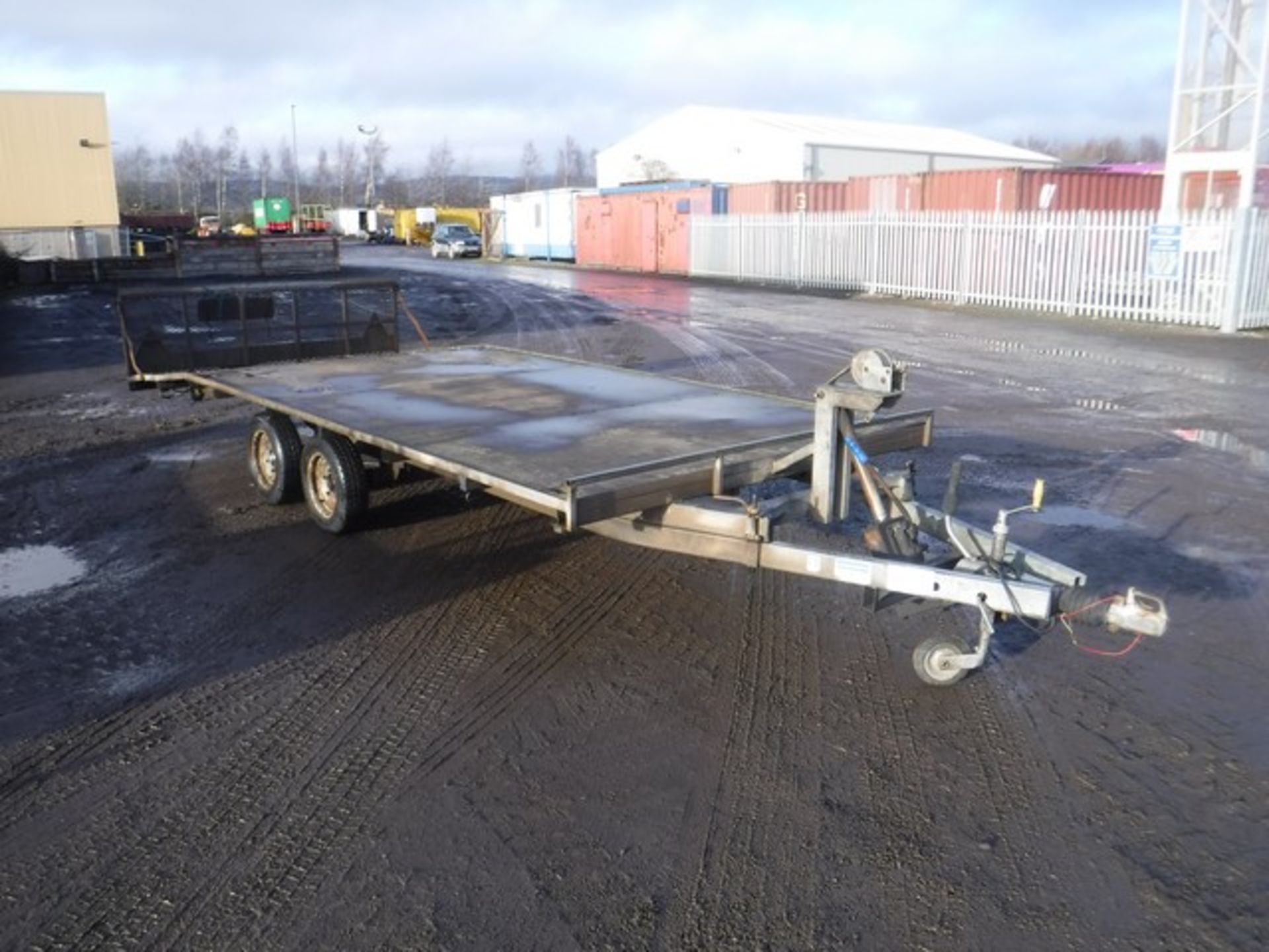 INDESPENSION 15' x 7' twin axle car trailer c/w winch