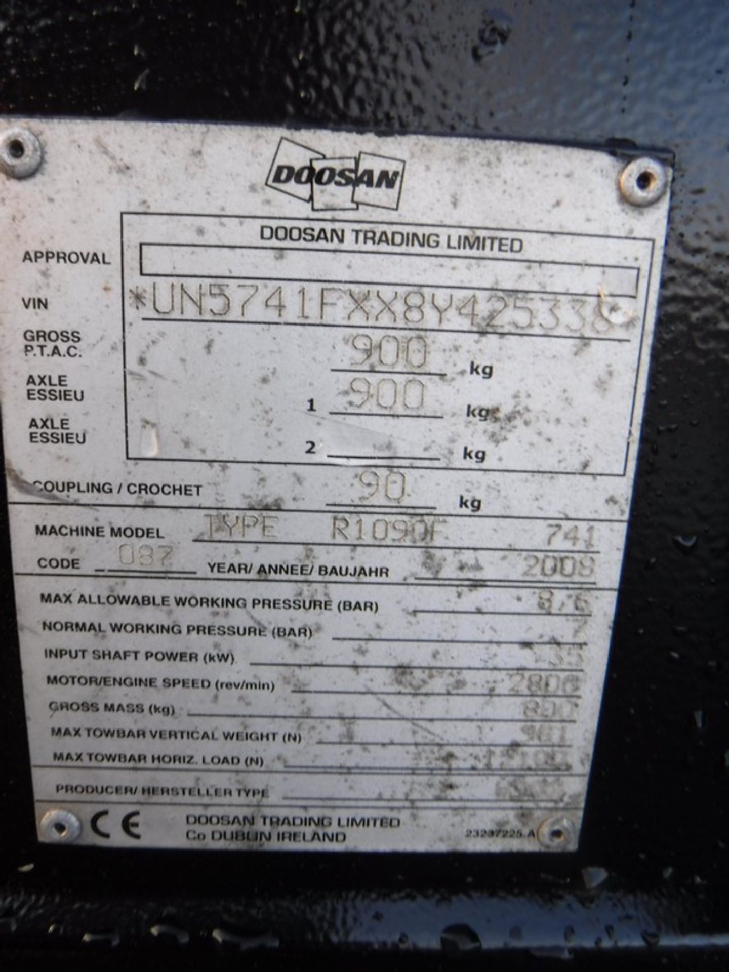 2008 INGERSOL RAND 2 tool compressor, S/N UN5741FXX8Y425338, 1320 hrs (not verified) - Image 6 of 6