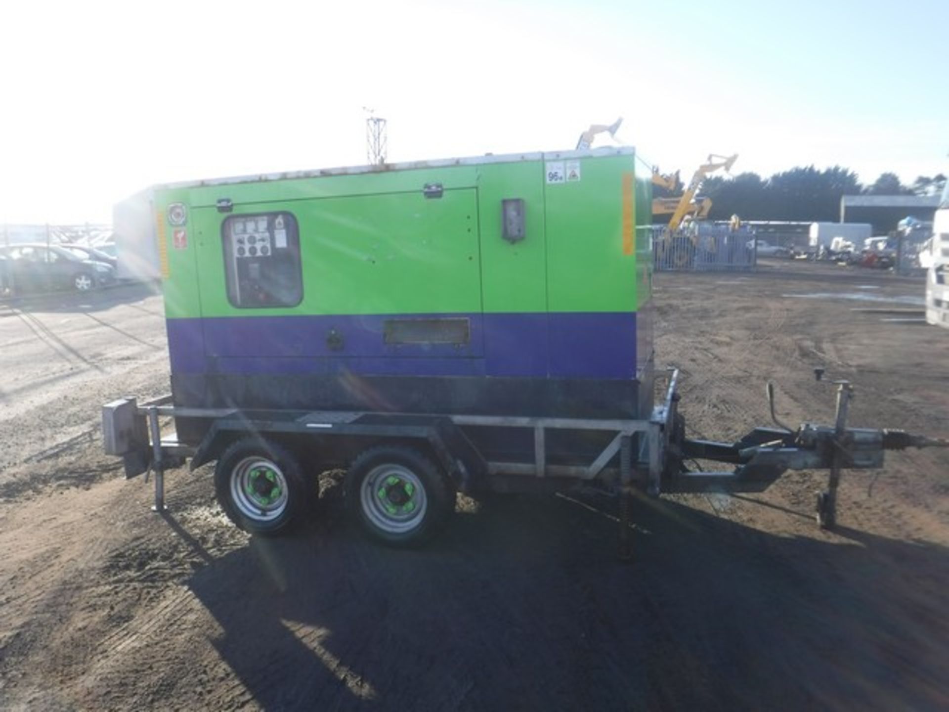 F.G.Wilson LCH 100KVA diesel generator on twin axle trailer 22177 hrs (not verified)ID no. 100-4 S/N - Image 3 of 9