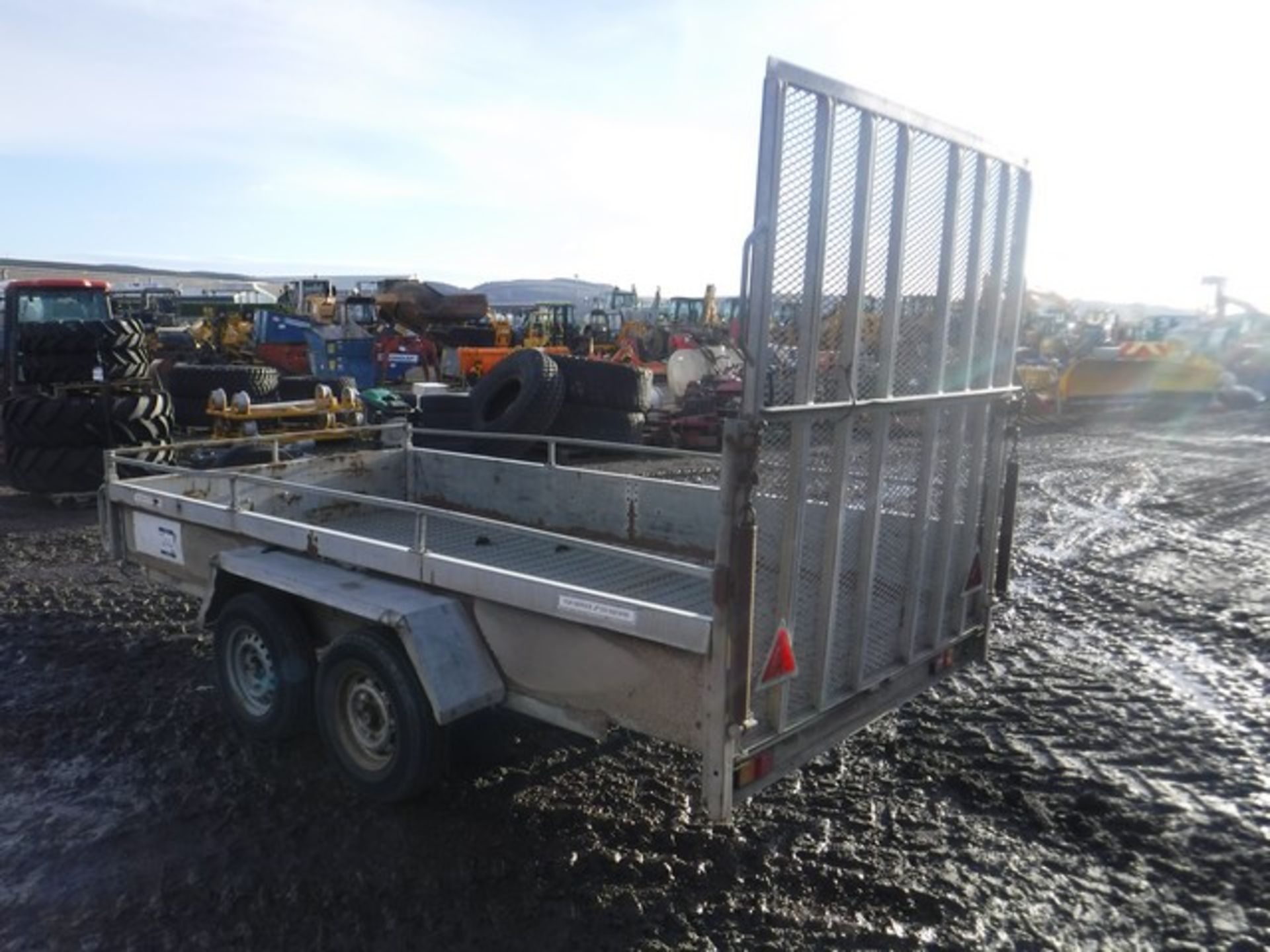 INDESPENSION CHALLANGER 12' X 6' twin axle plant trailer with mesh ramp.S/N 028503 - Image 2 of 3