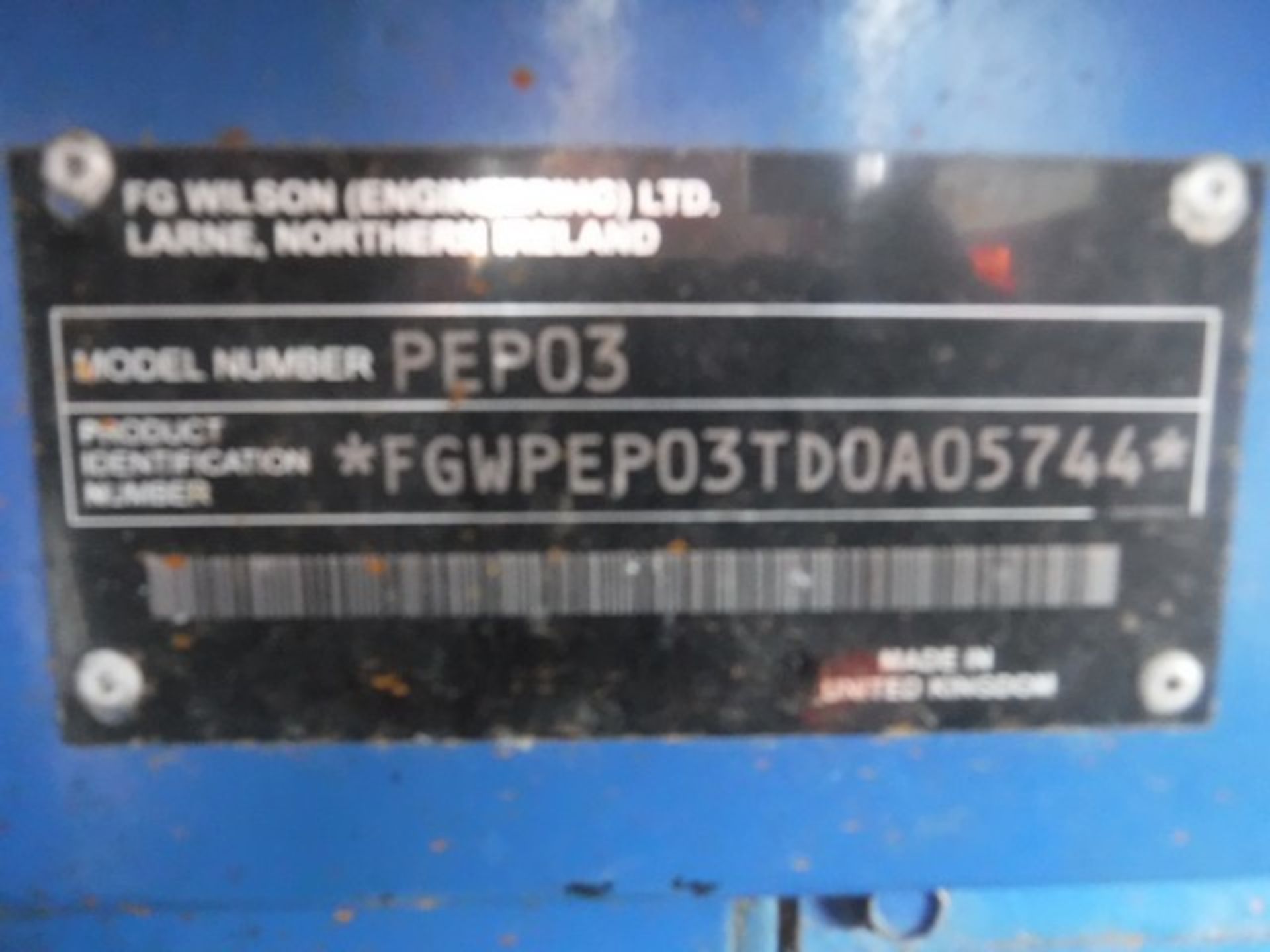 F.G. Wilson 60KVA diesel generator on twin axle trailer 12512 hrs (not verifed)ID no. 60-11 S/N FGW - Image 6 of 9