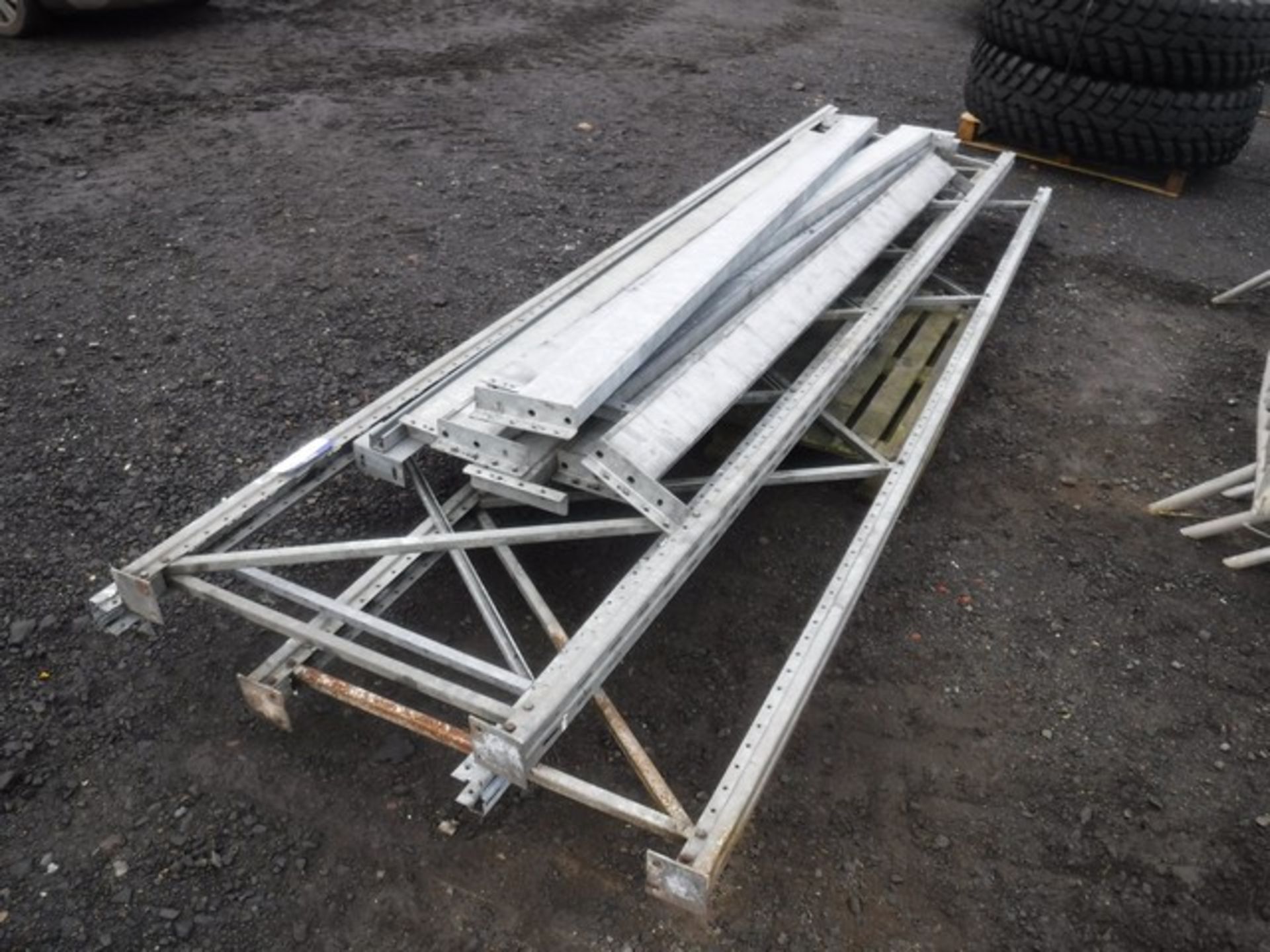 Pallet galvanised racking, 3 uprights 7 3 cross beams