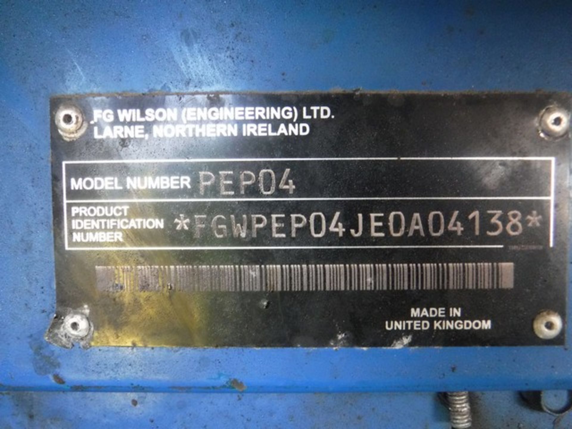 F.G.Wilson LCH 100KVA diesel generator on twin axle trailer 22177 hrs (not verified)ID no. 100-4 S/N - Image 6 of 9