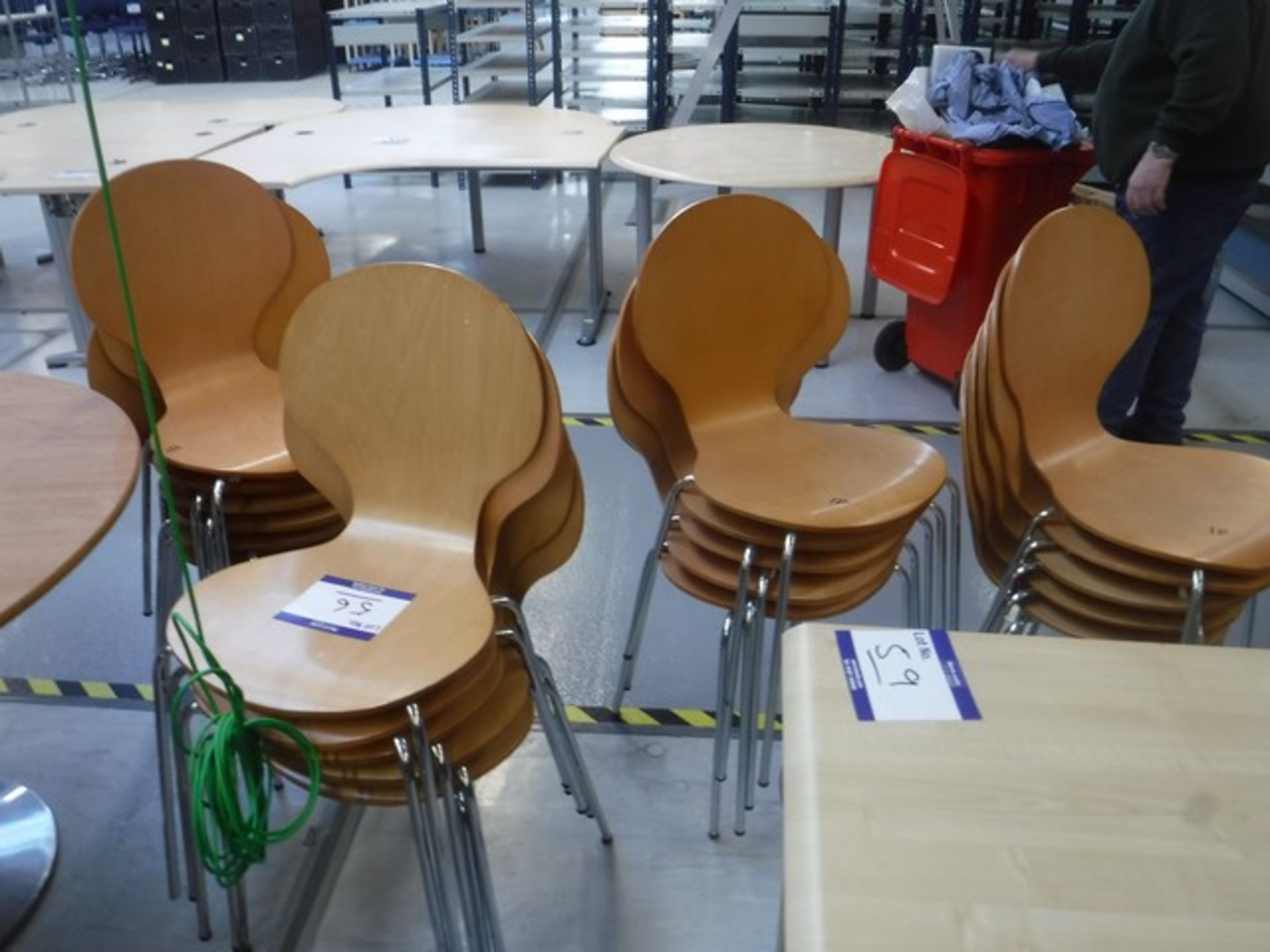 Wooden stacking chairs x21
