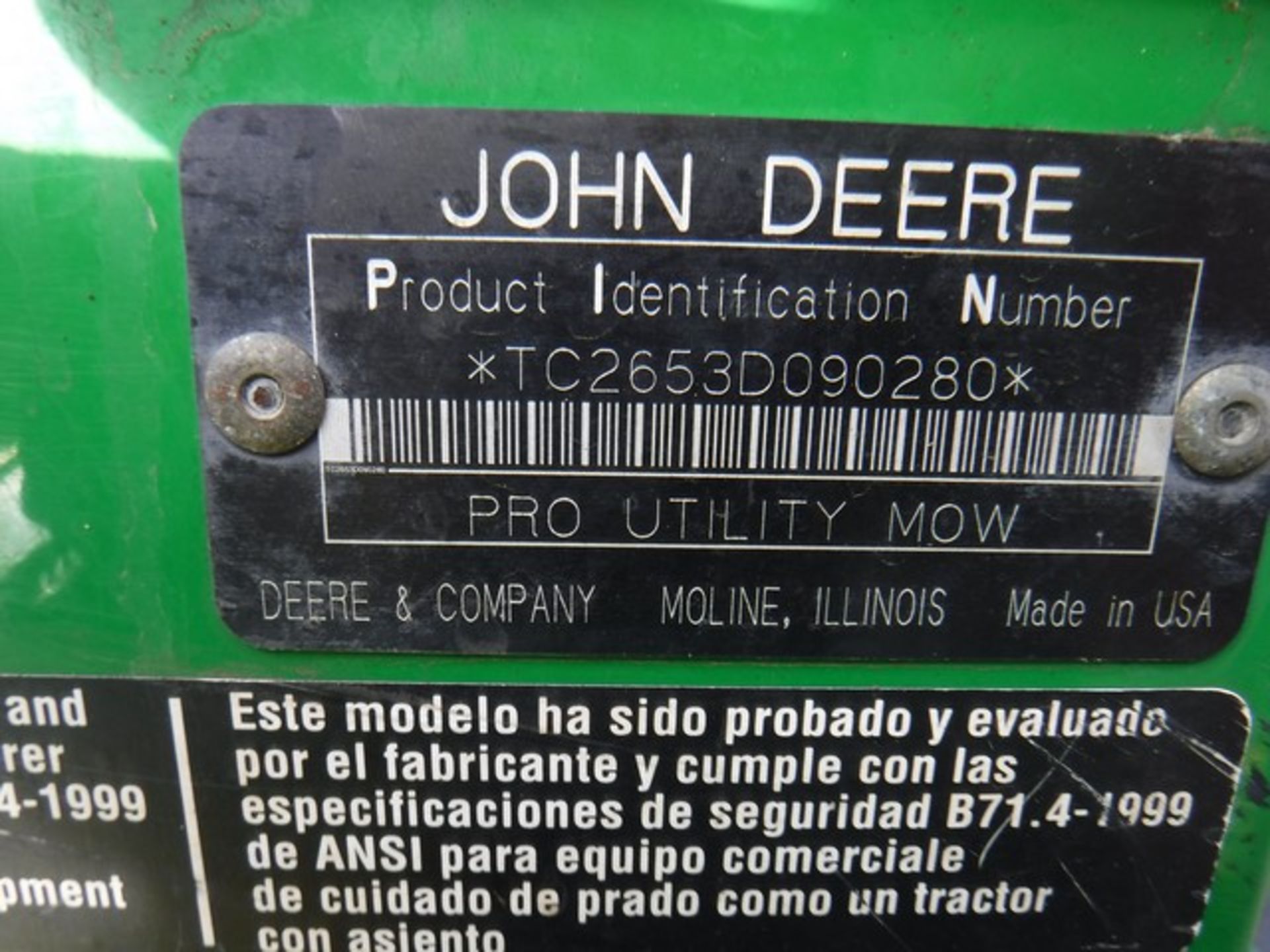 JOHN DEERE PRO 3 reel utility mower. ID NO TC2653D090280 2057 HRS. Steering fault - Image 4 of 5