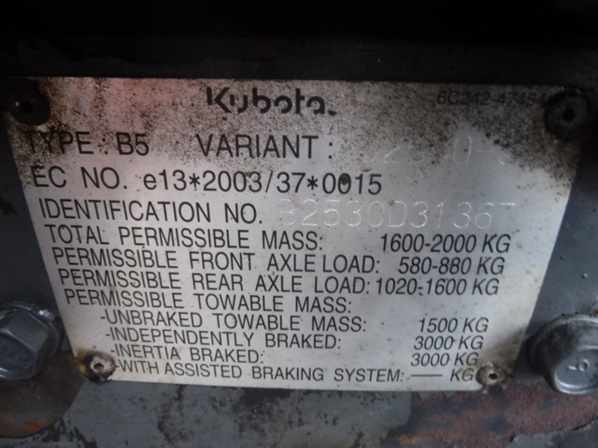 KUBOTA B2530 tractor 764 hrs (not verified) - Image 7 of 7
