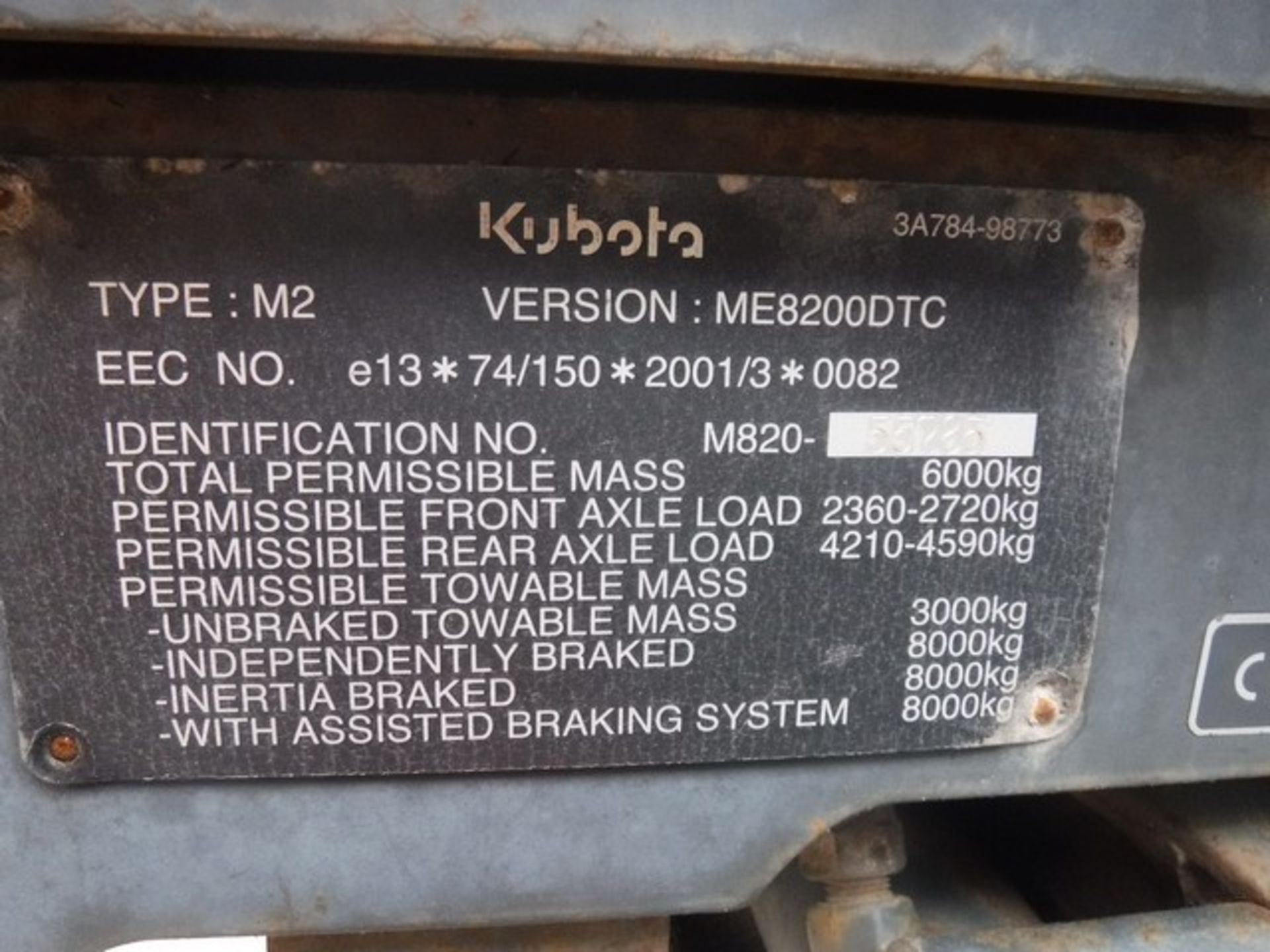 KUBOTA ME8200 tractor 6925 hrs (not verified) - Image 5 of 7