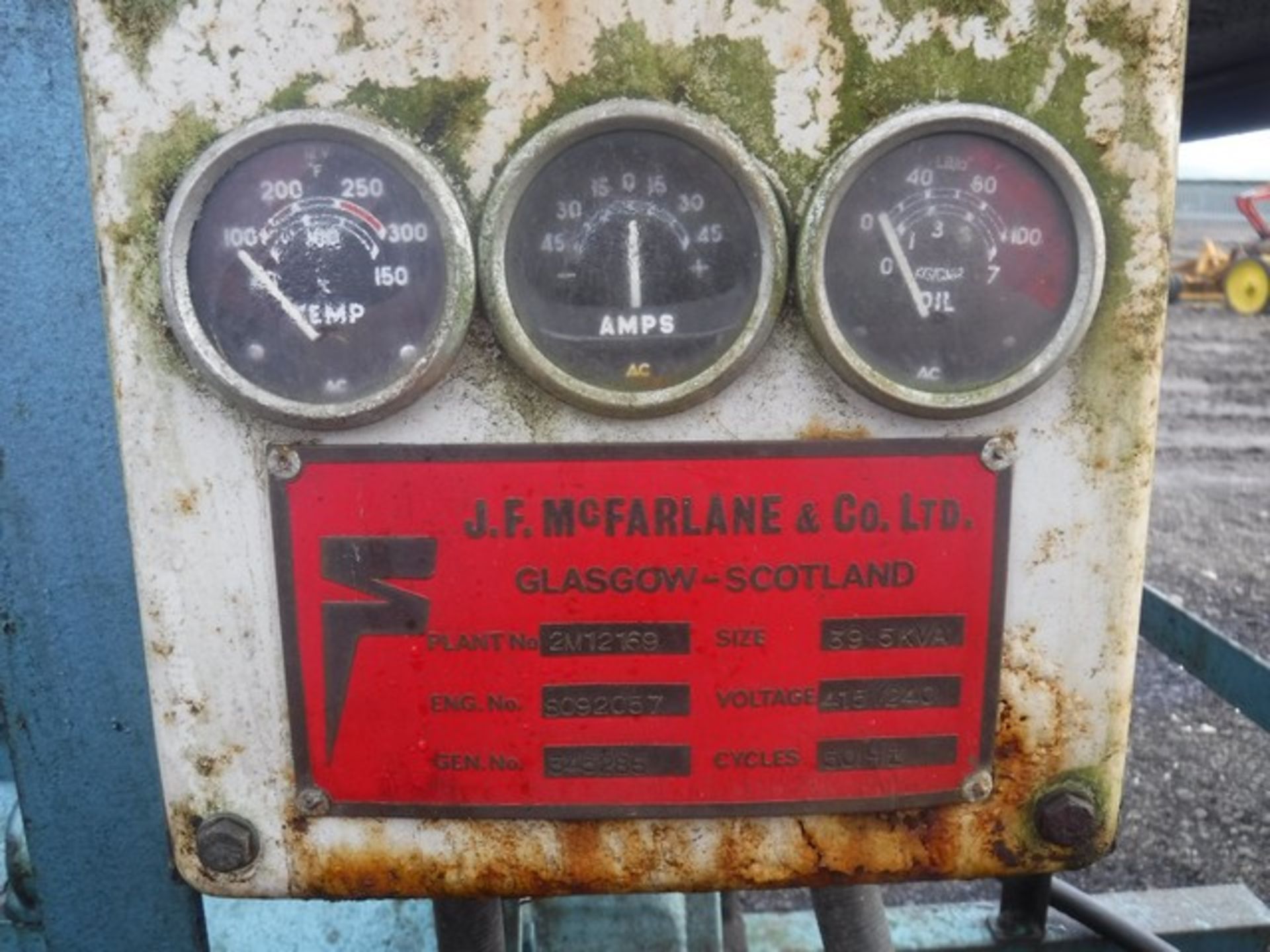 Jf McFarlane 39.5KVA ford engined generator on skids - Image 3 of 6