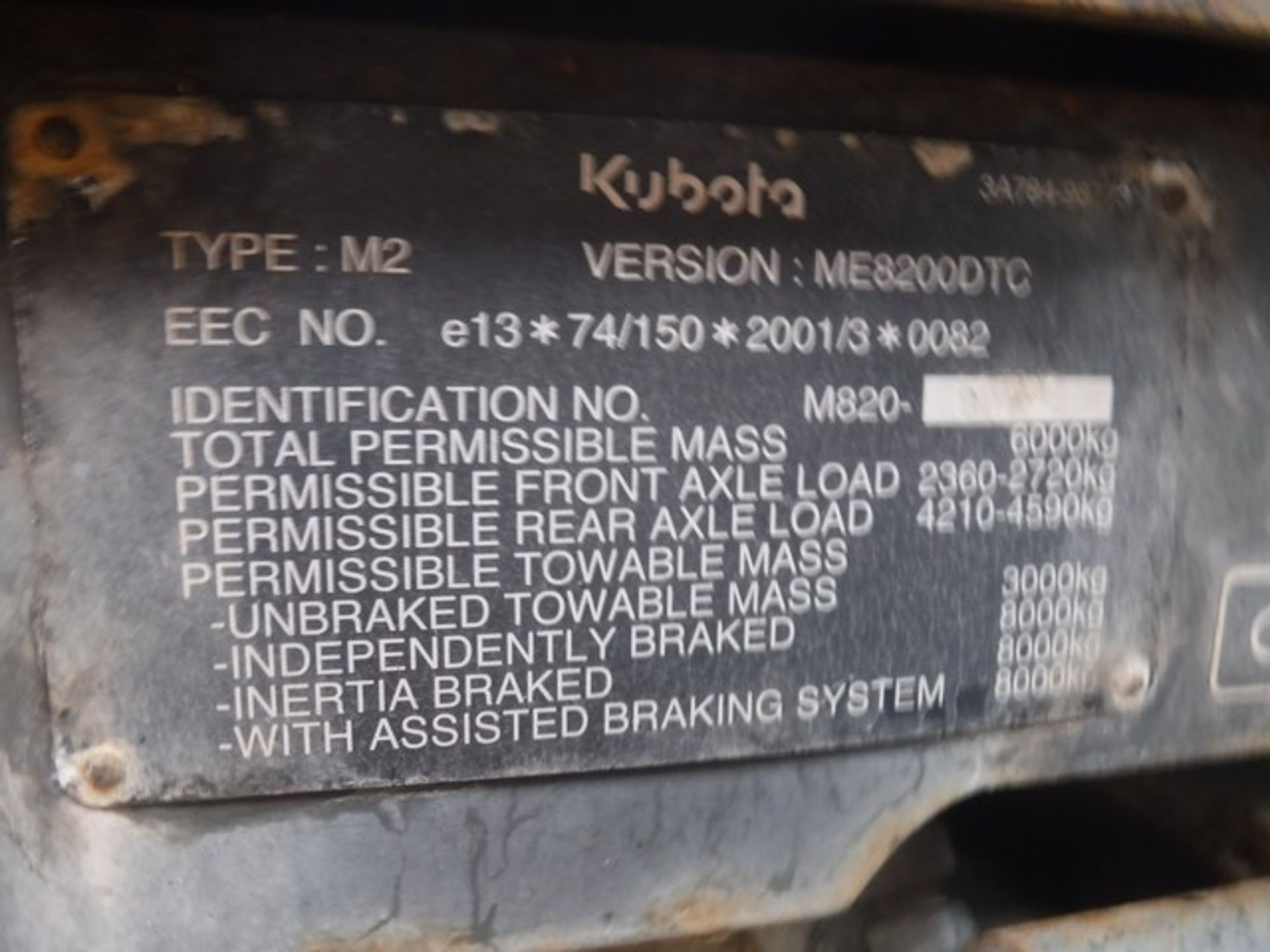 KUBOTA ME8200 tractor 8157 hrs (not verified) - Image 6 of 7