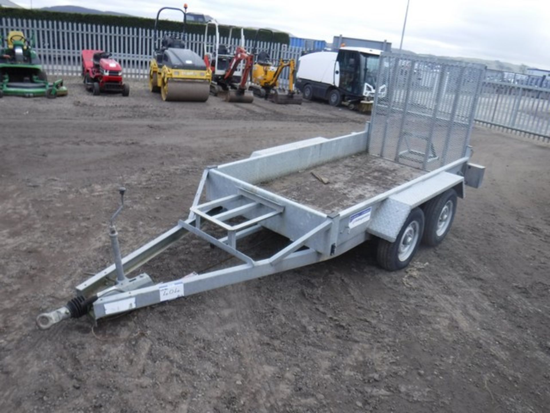 INDESPENSION 8x4 twin axle plant trailer with mesh ramp. ID 071497