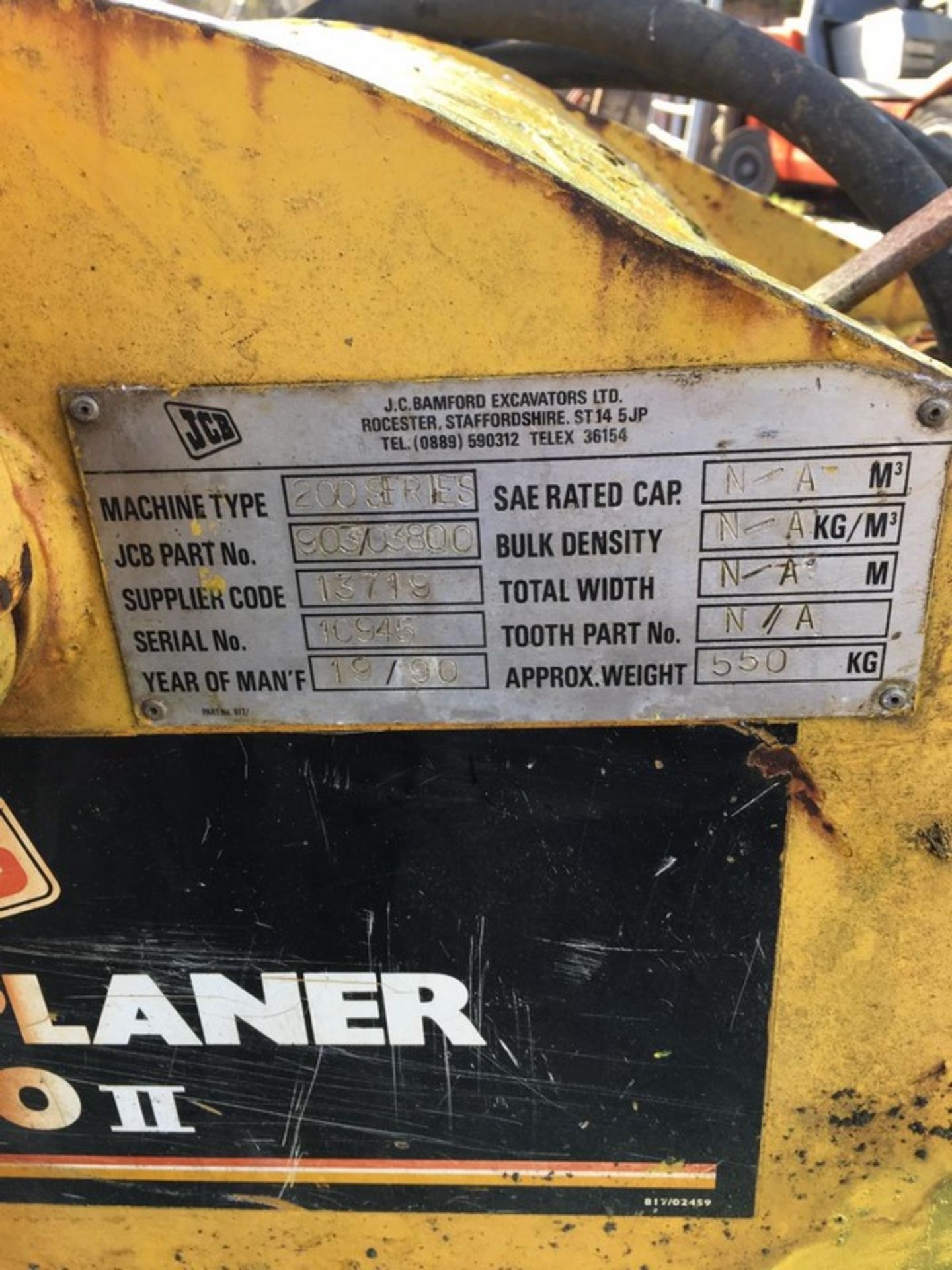 JCB patch planer 200 series S/N 10945. . **To be sold from Errol auction site. Viewing and - Image 5 of 5