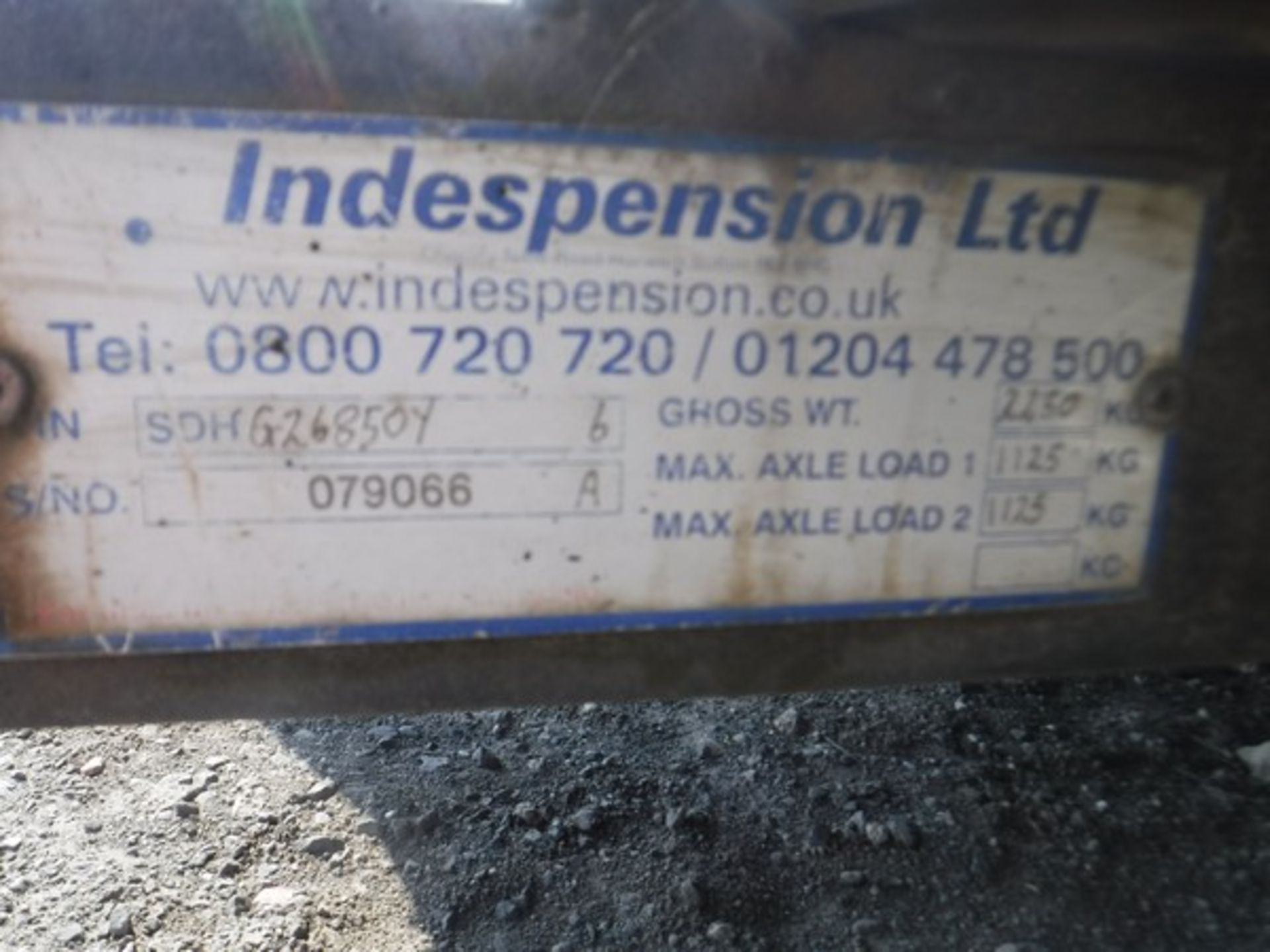 INDESPENSION 8&#39; x 5&#39; twin axle plant trailer. S/N079066 - Image 3 of 3