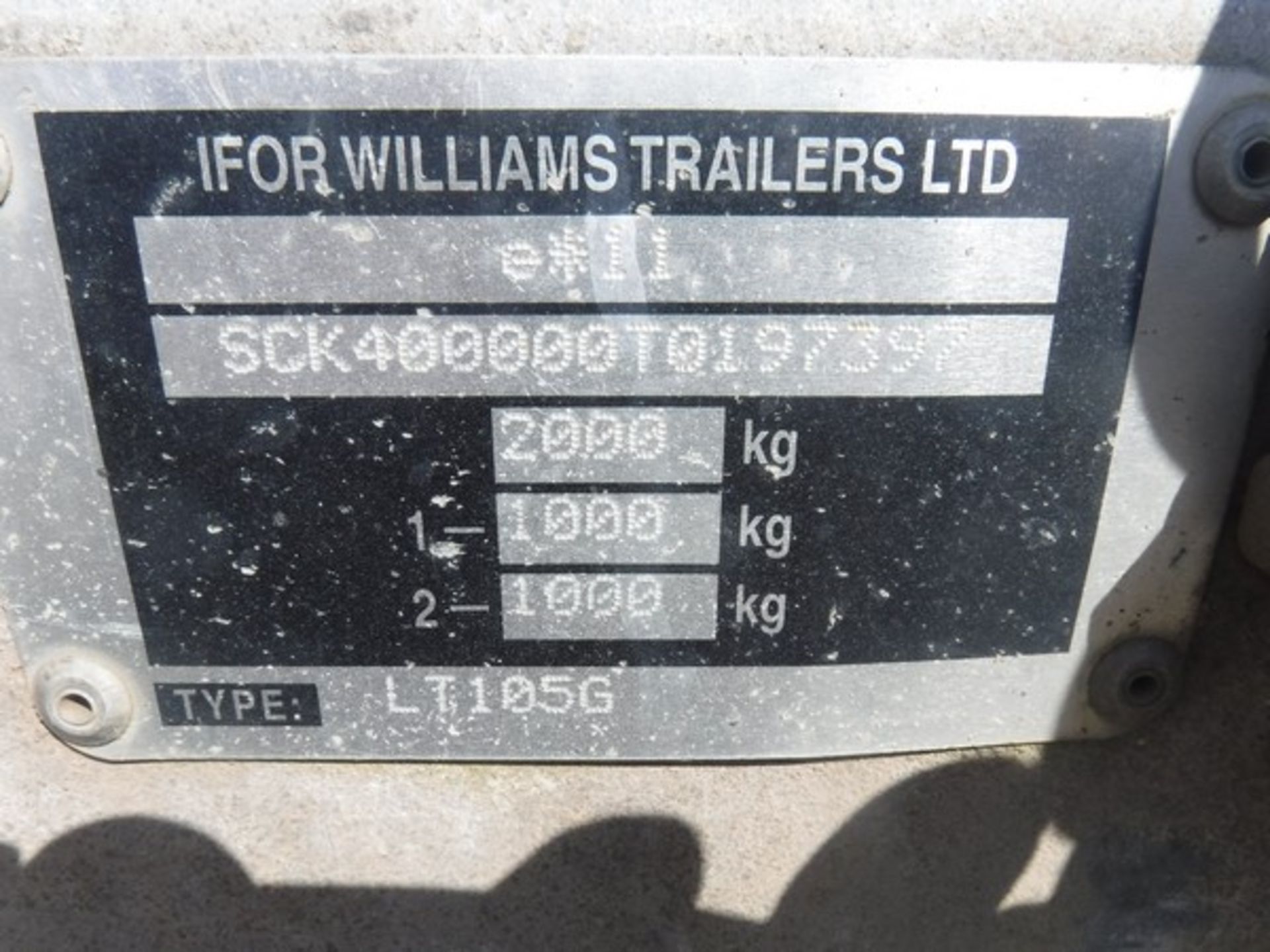 IFOR WILLIAMS 10&#39; x 6&#39; twin axle dropside plant trailer. S/N TD197397 - Image 3 of 3