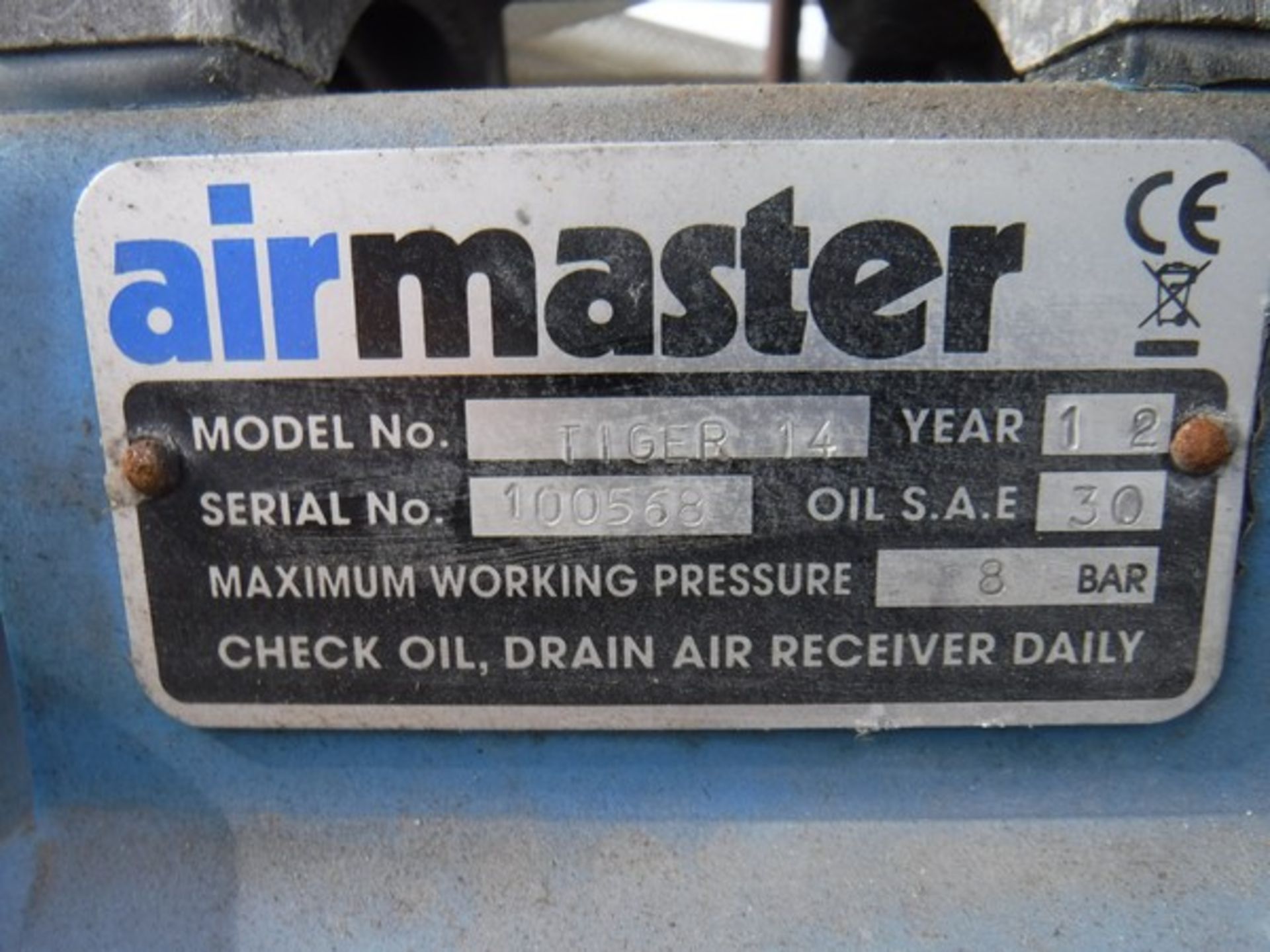 2012 AIRMASTER TIGER 8 bar compressor - Image 3 of 3