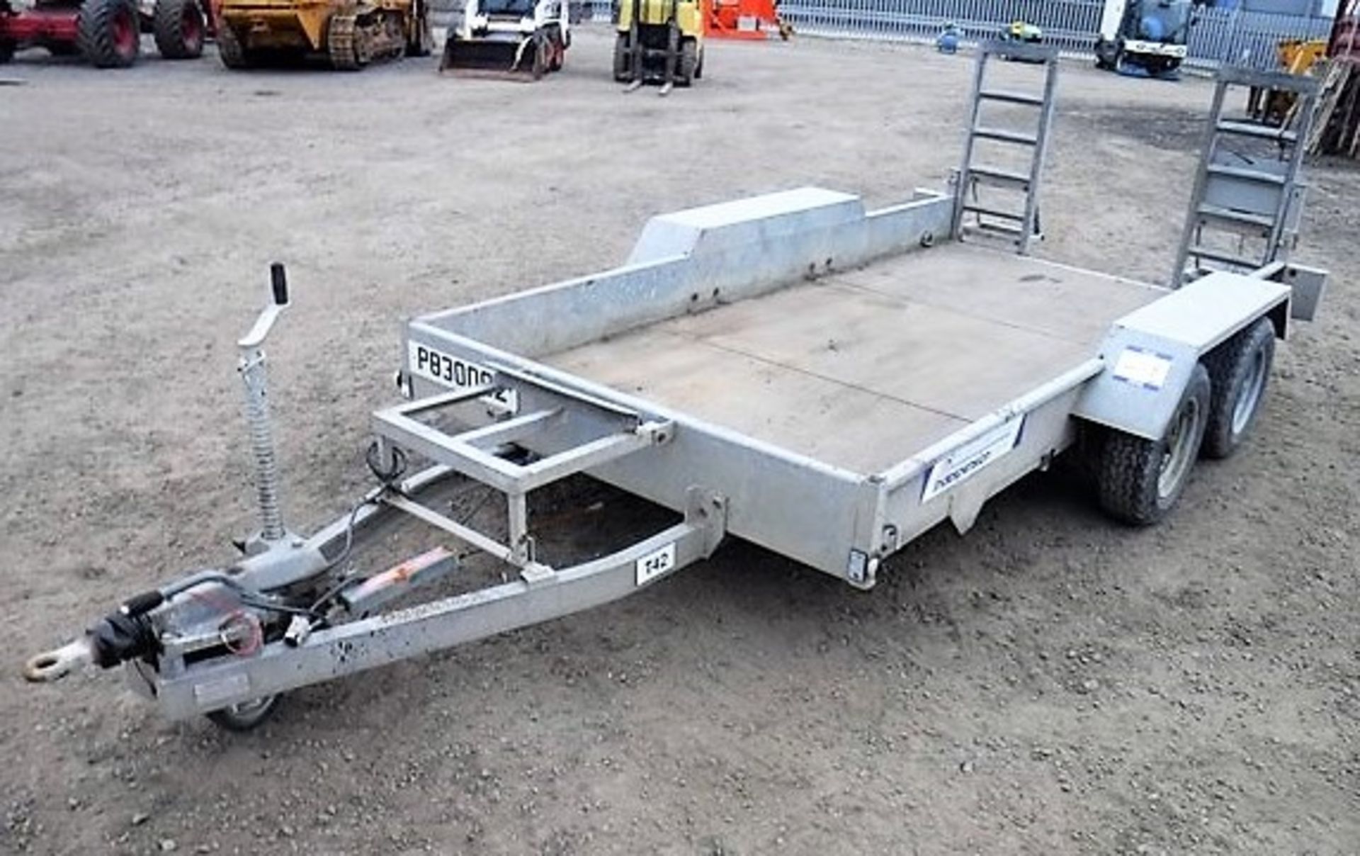 INDEPSENSION 12&#39; x 6&#39; twin axle plant trailer c/w steel ramps. Asset No P830002 S/