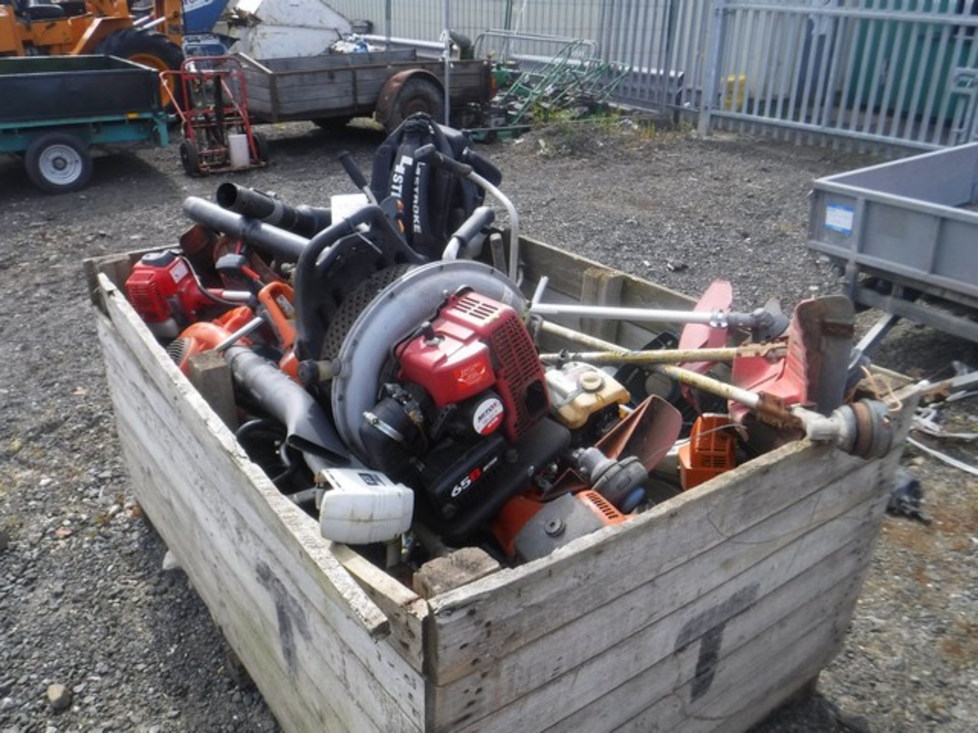 Mixed box of strimmers, chainsaws &amp; blowers including box for spares or repairs - Image 2 of 2