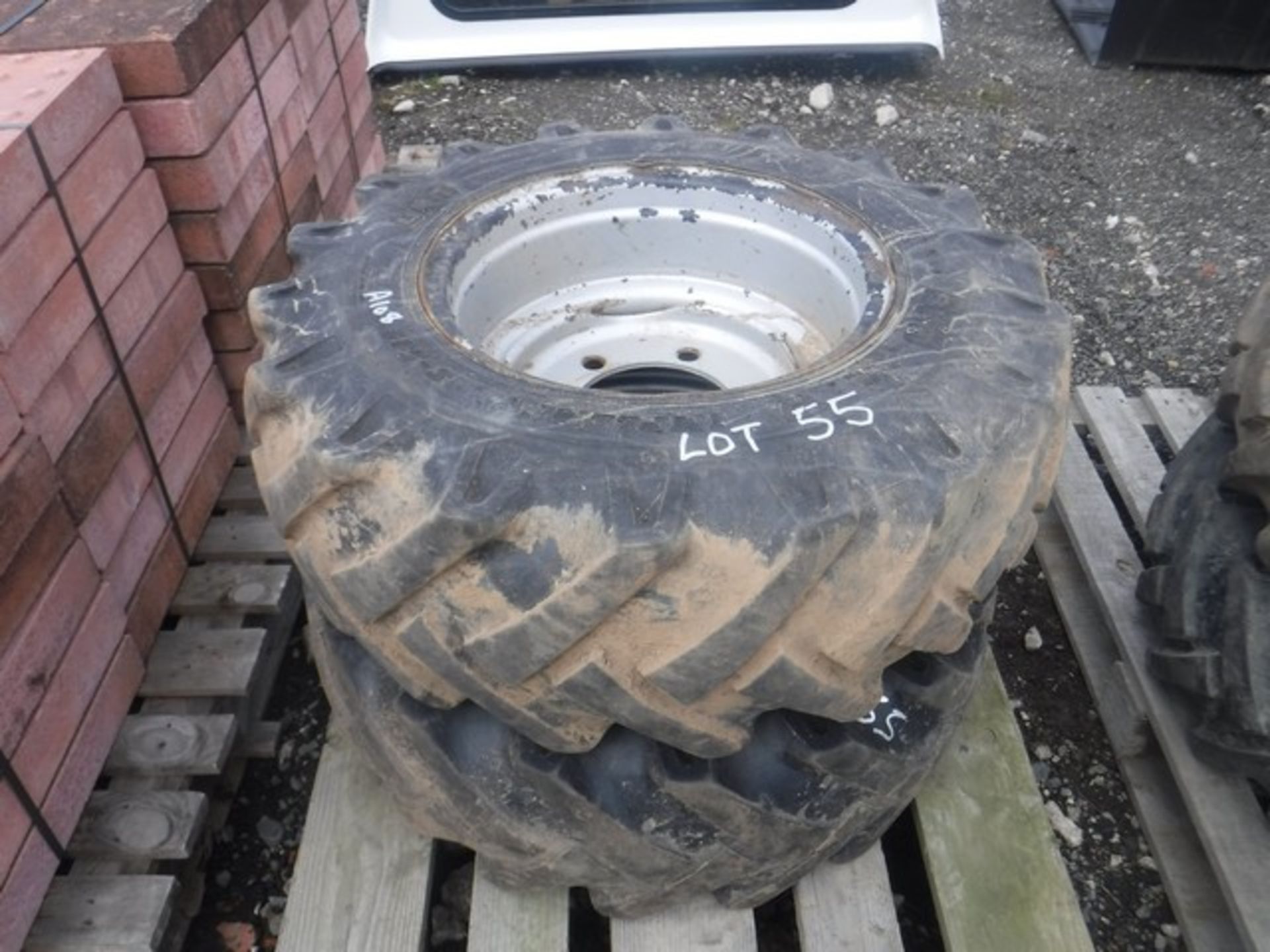 BKT 10.0/75 - 15.3 used tyres &amp; wheels x 2