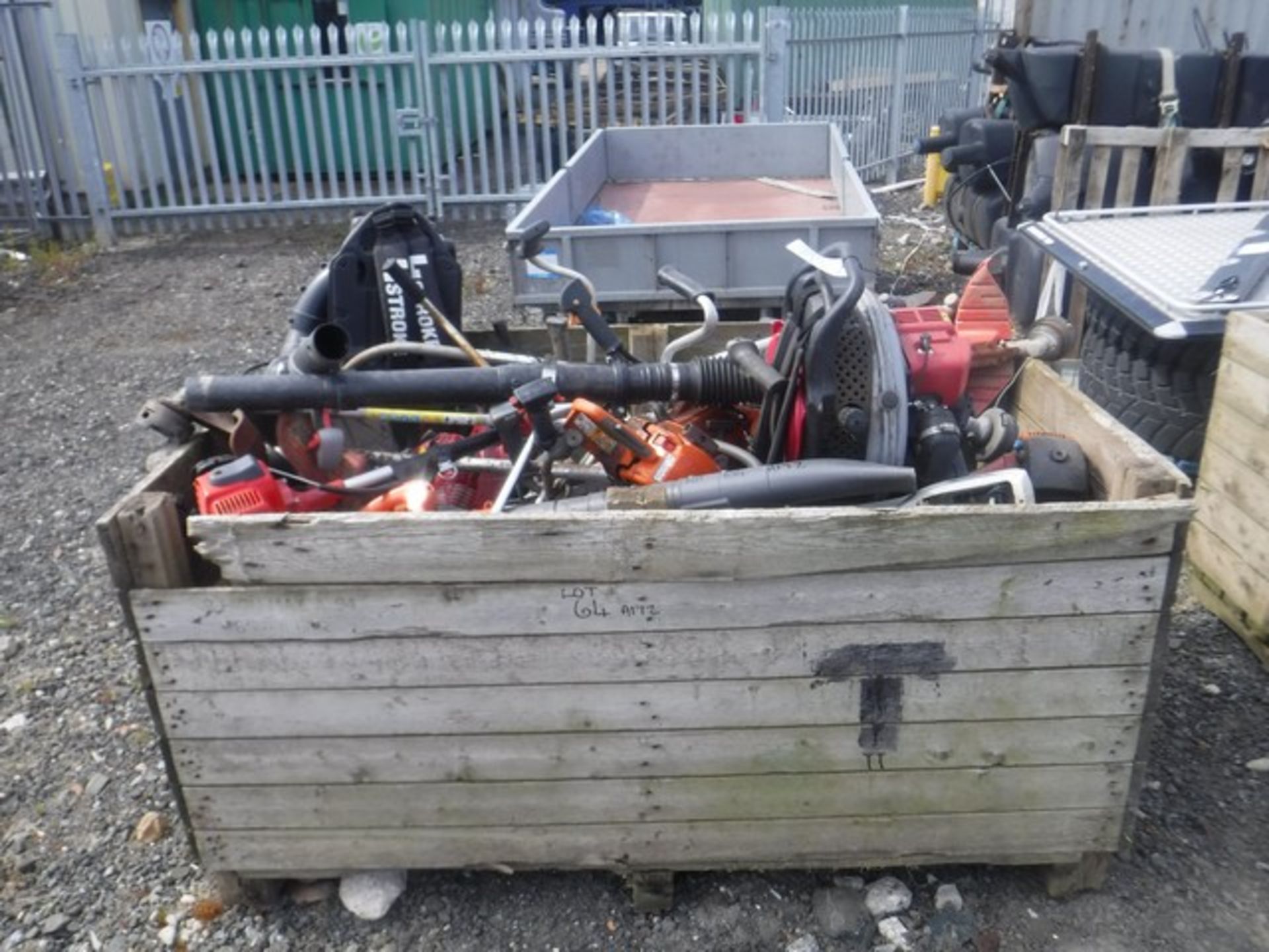 Mixed box of strimmers, chainsaws &amp; blowers including box for spares or repairs