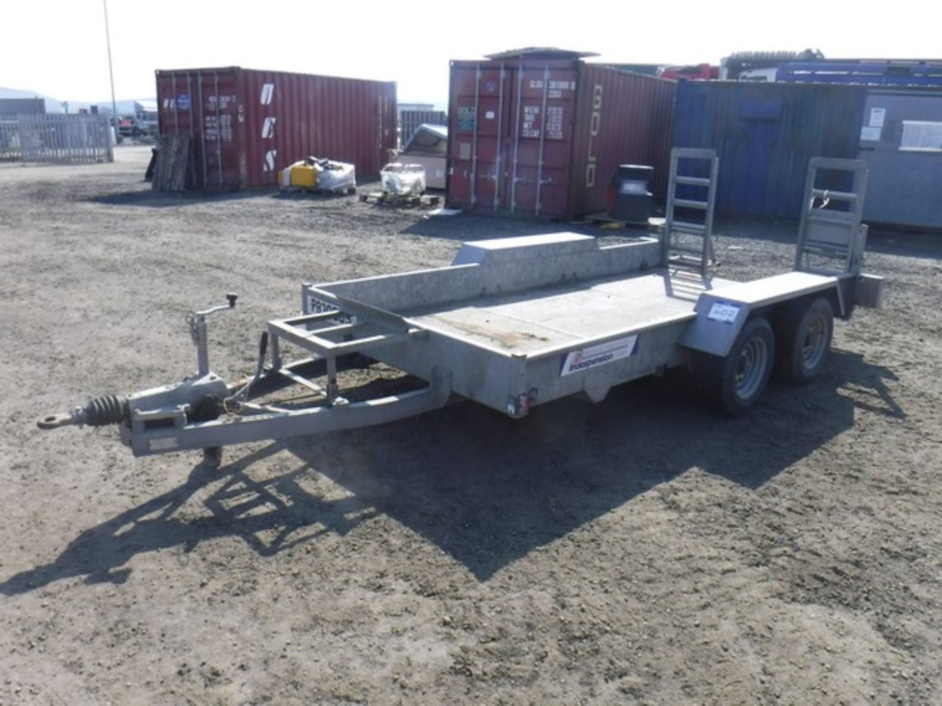 INDESPENSION 12&#39; x 6&#39; twin axle plant trailer c/w steel ramps. ID102445. Asset No