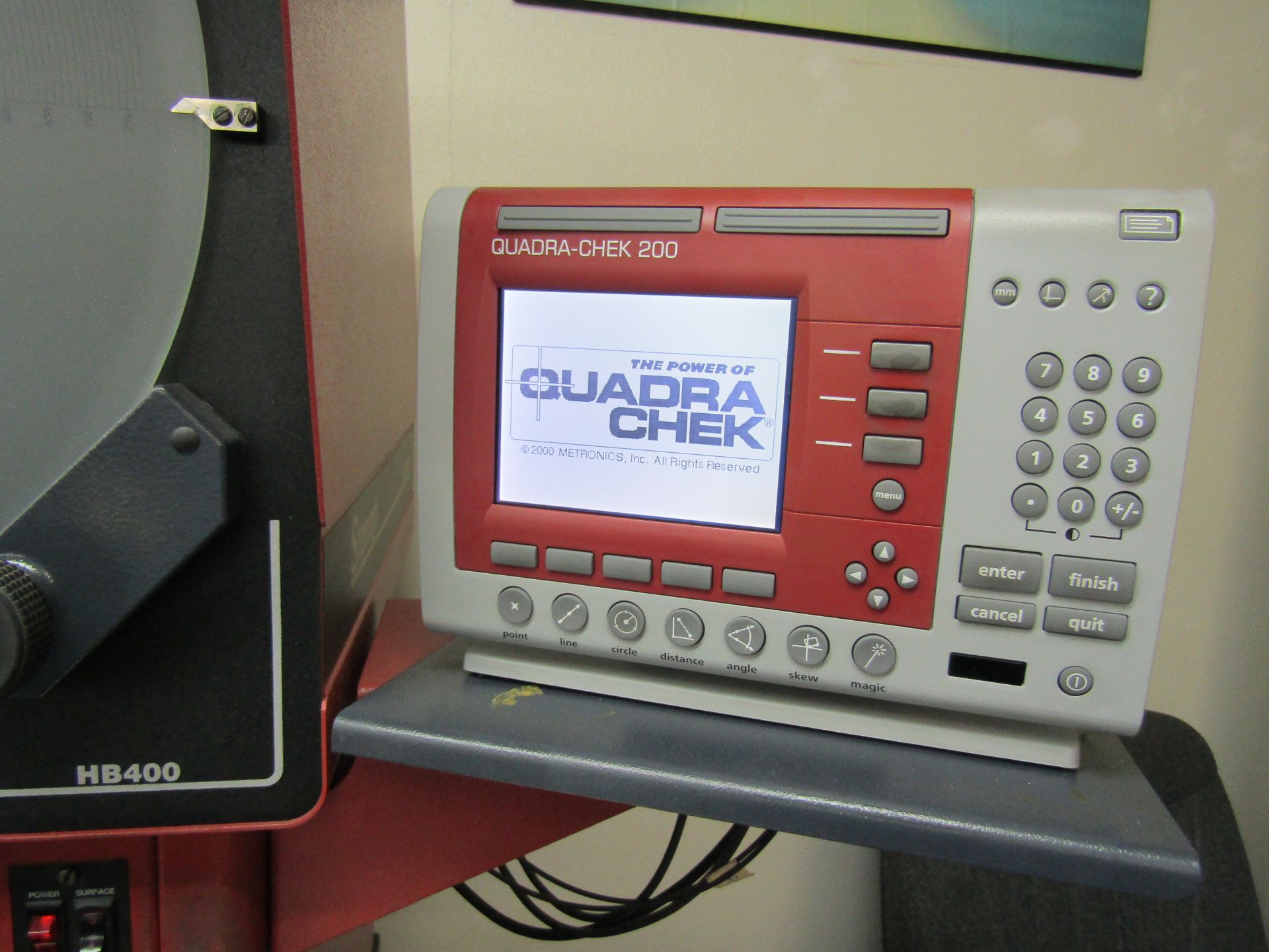 STARRETT HB400 16" OPTICAL COMPARATOR S/N 50372 W/ QUADRA-CHEK 200 PROGRAMMABLE DRO, DIGITAL ANGULAR - Image 3 of 7