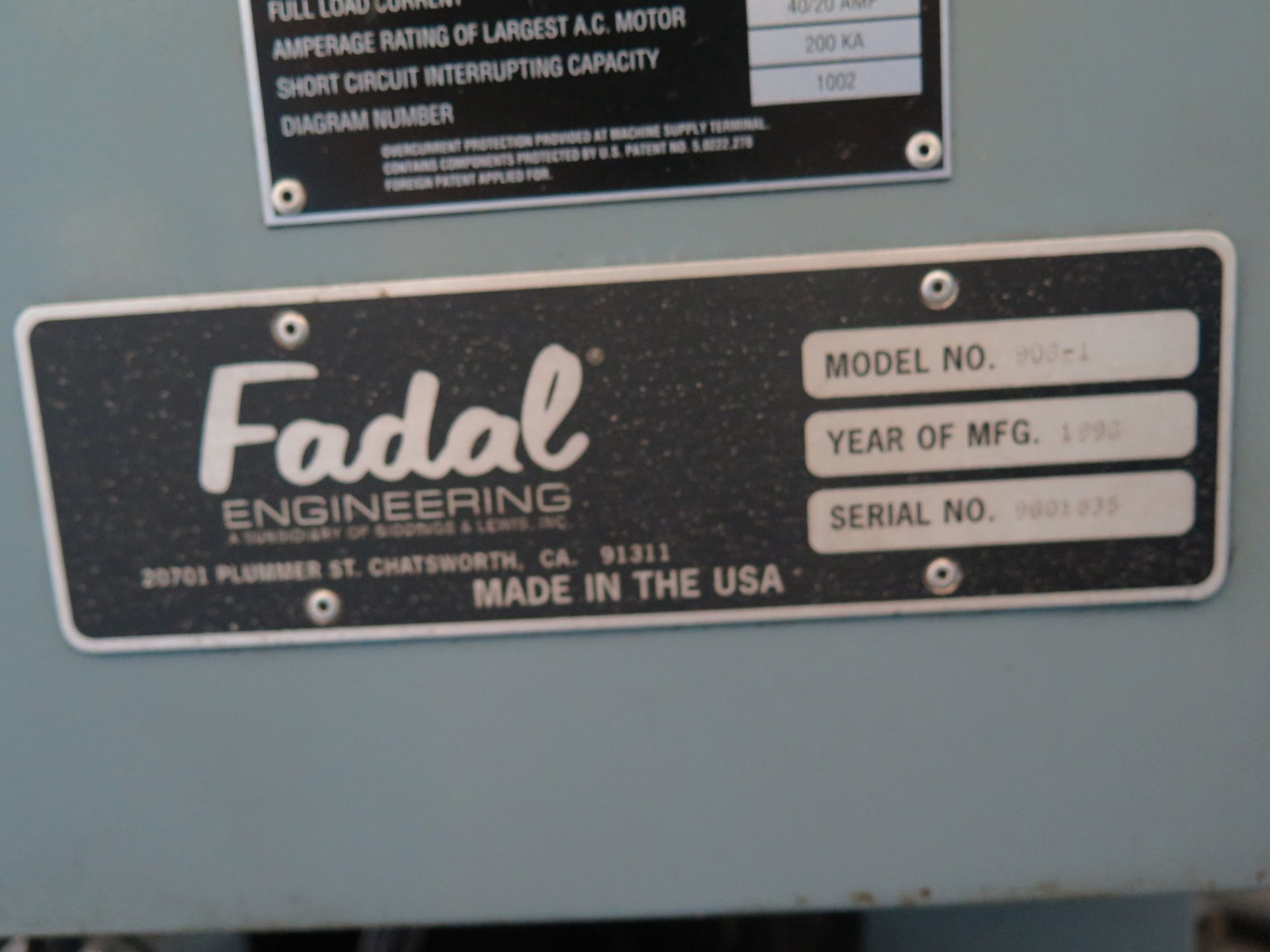 1996 FADAL VMC4020HT 2-PALLET 4-AXIS CNC VERTICAL MACHINING CENTER S/N 9601835 W/ FADAL CNC 32MP - Image 5 of 7
