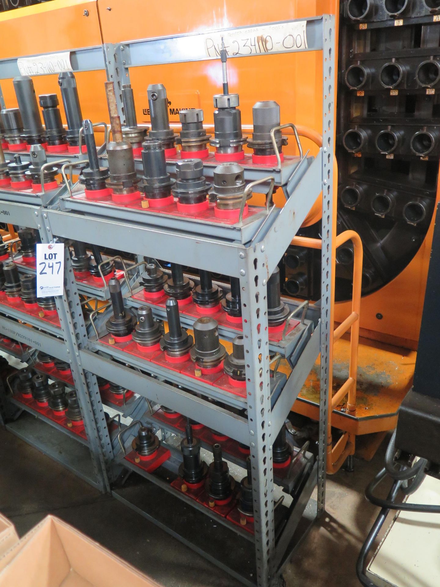 CAT-50 TAPER TOOLING (30) W/ TOOLING RACK