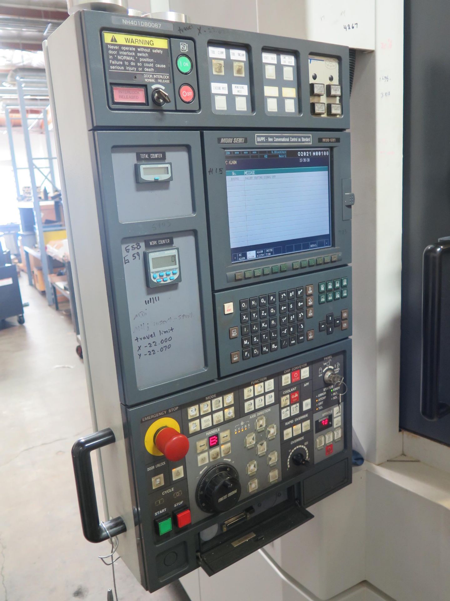 2004 MORI SEIKI NH4000 DCG 2- PALLET 4-AXIS CNC HORIZONTAL MACHINING CENTER S/N NH401DB0087 W/ - Image 7 of 10