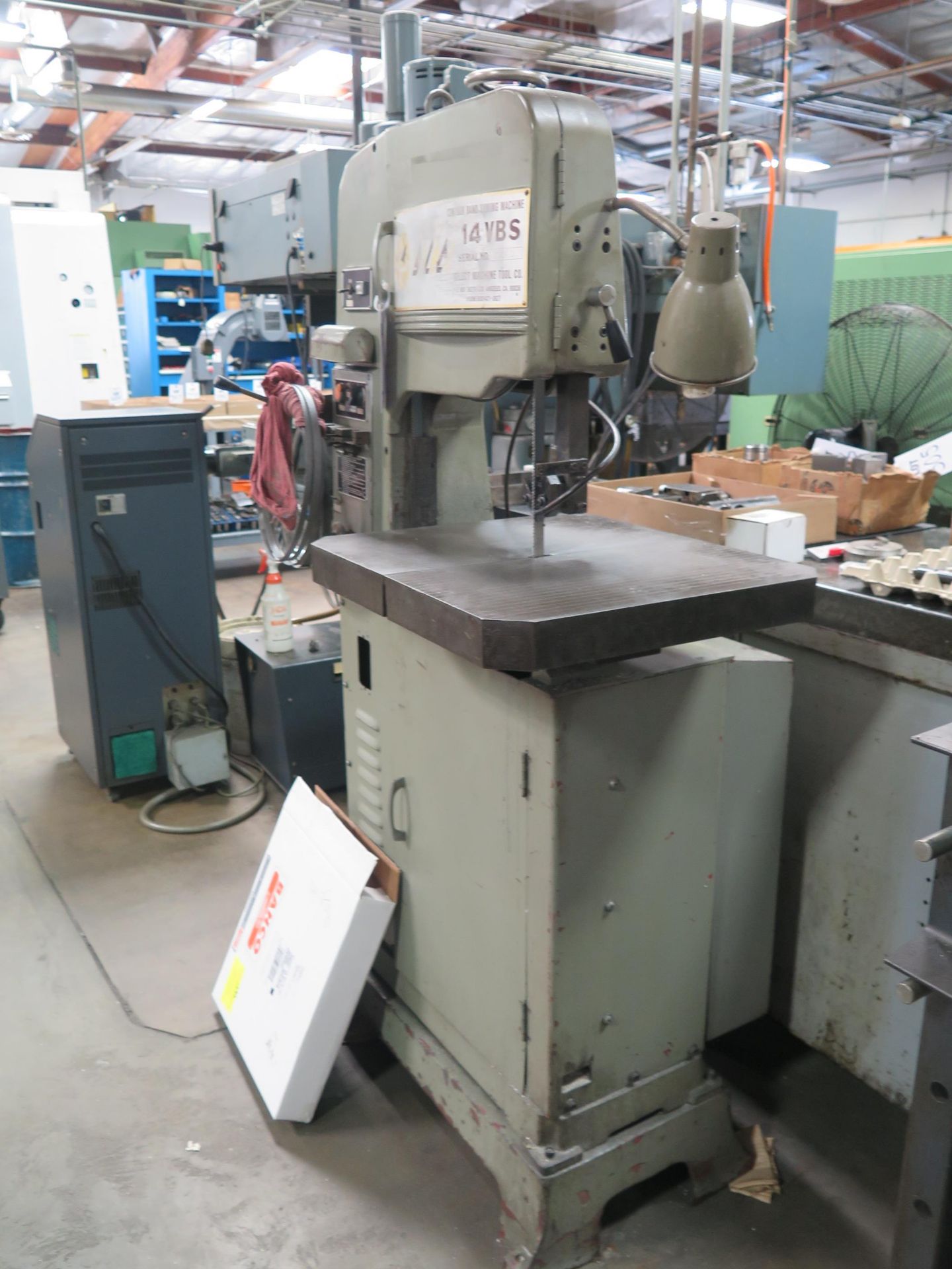 SELECT MACHINE TOOL MDL. 14VBS 14” VERTICAL BAND SAW S/N 35565 W/ BLADE WELDER, 20” X 22” TABLE - Image 3 of 4