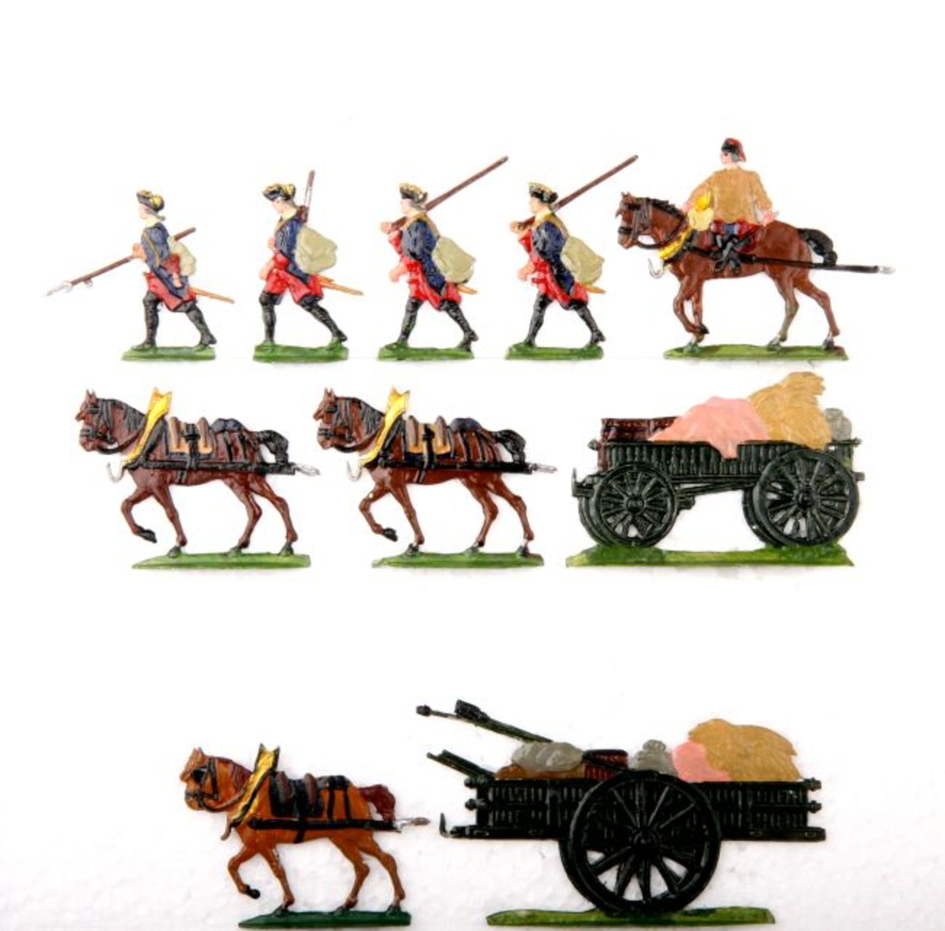 Frankreich um 1760, Artillerie-Tross, Kieler Zinnfiguren, Marke Oki, Originalbemalung mit