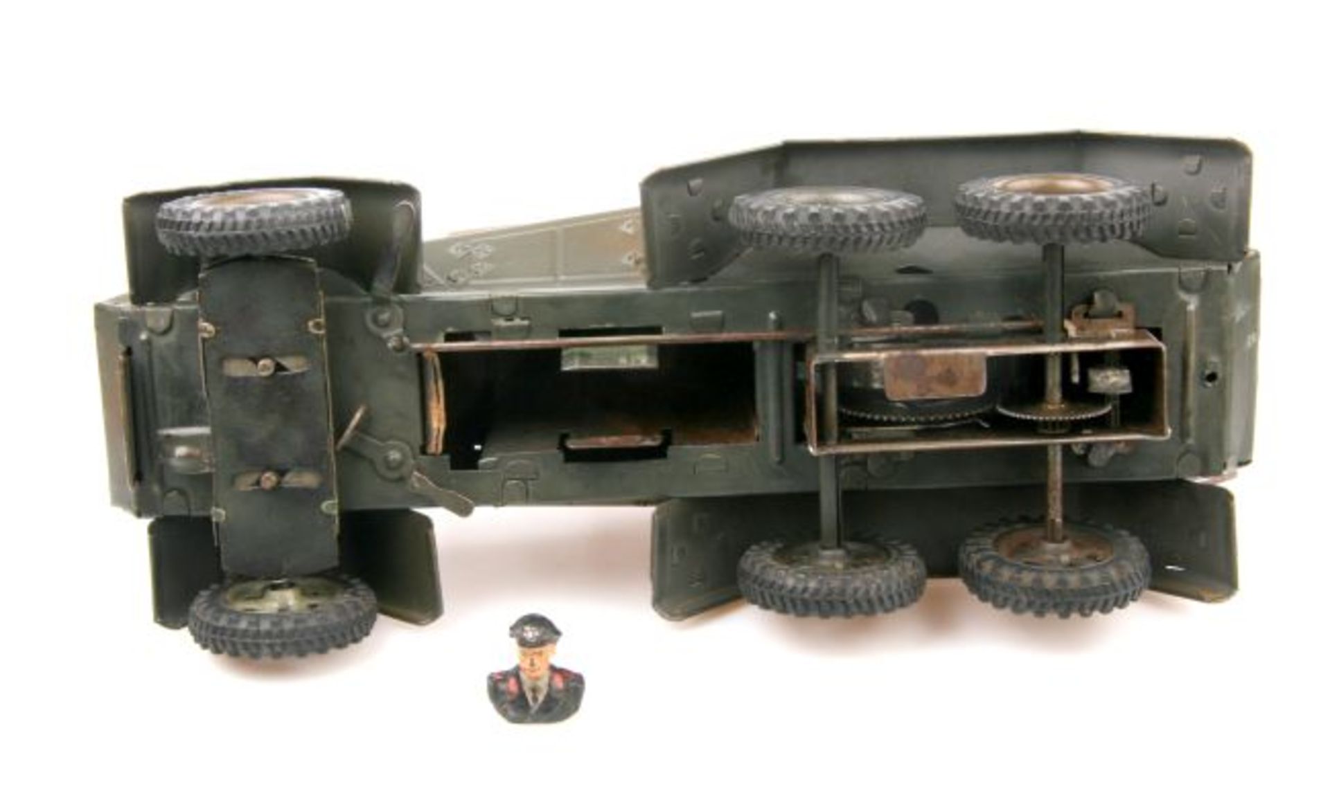 Panzerspähwagen, Lineol, zur 7,5 cm-Größe, feldgrau, Original-Lack, leicht berieben, Bremse - Bild 3 aus 3