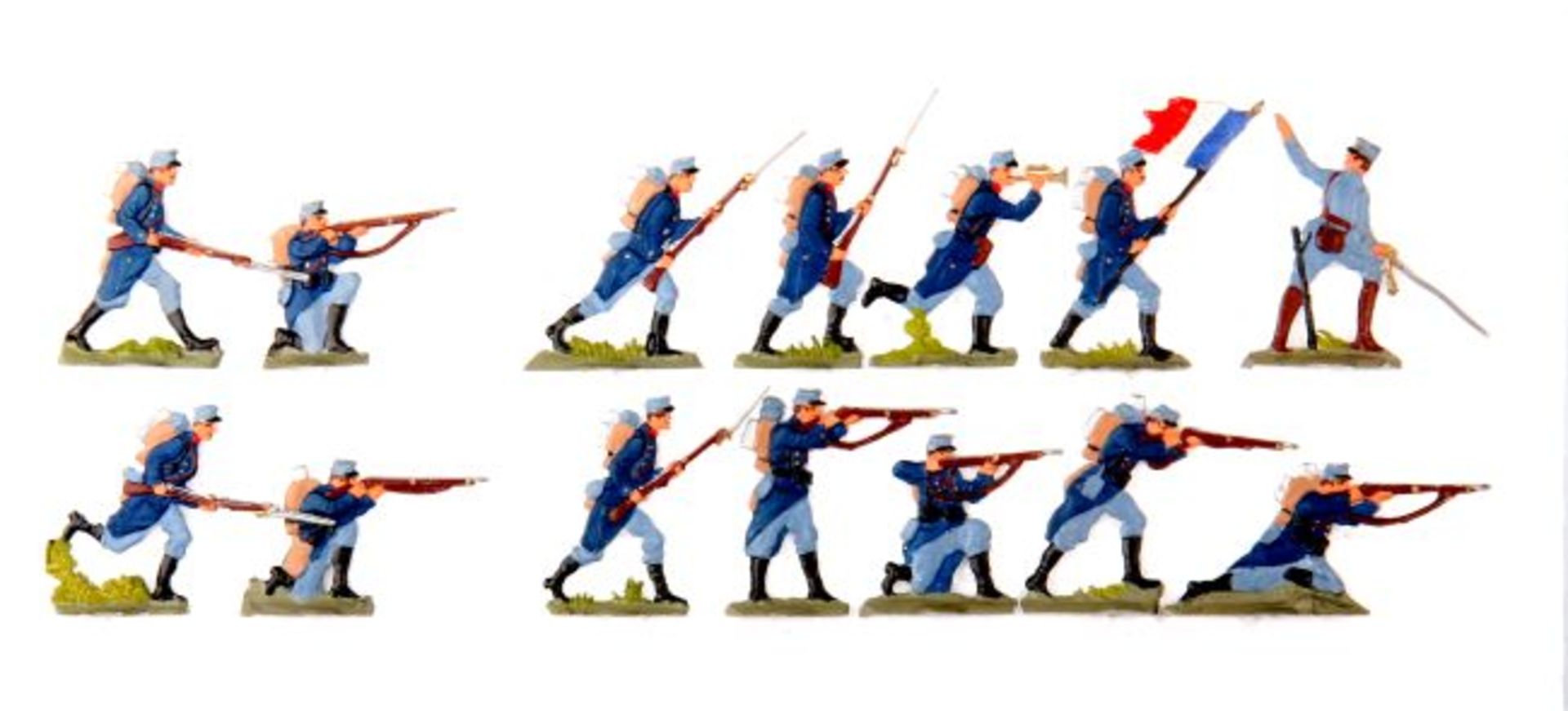 Frankreich 1914-16, Infanterie, Jäger im Gefecht, Neckel, sehr saubere, unschattierte