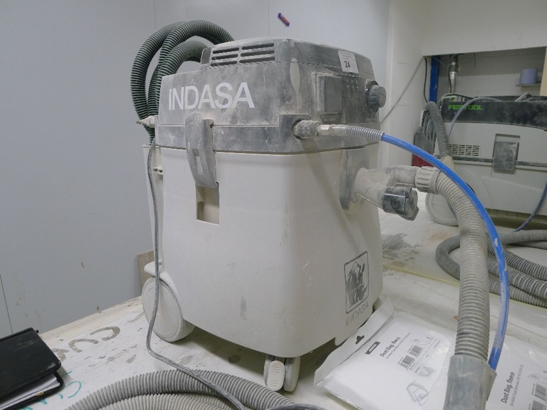 1 mobile dust extractor by Indasa with air and dust hose attached to a Tex central vacuum random - Image 2 of 5
