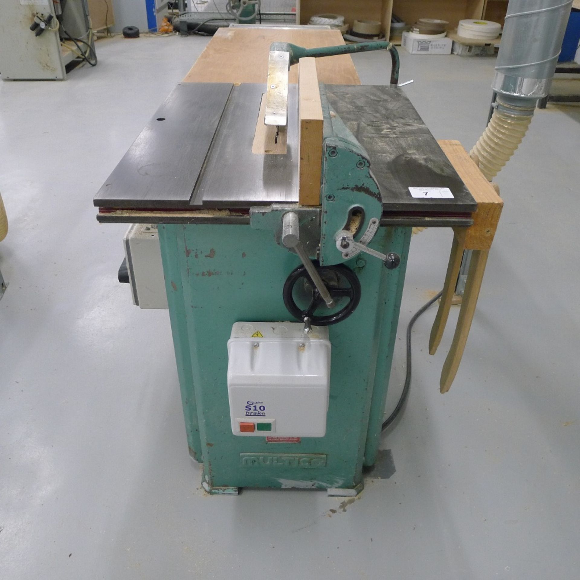 1 circular saw bench by Multico type A3, s/n 3876, 3ph, with rear feed support table. This saw has - Image 2 of 6