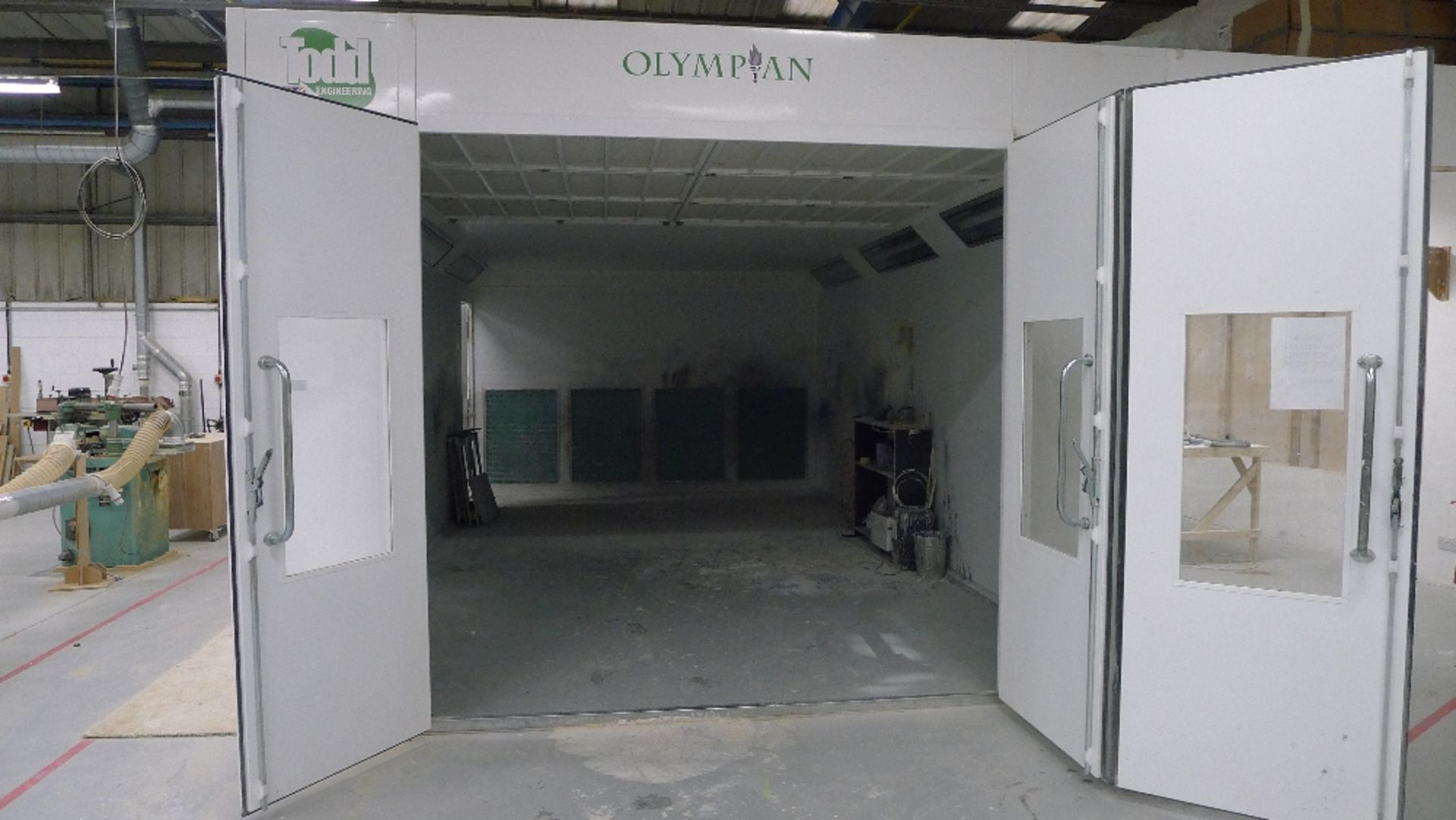 1 heated spray booth by Todd Engineering type Olympian 1000 series, approx 24 ft x 12 ft with tri- - Image 3 of 11