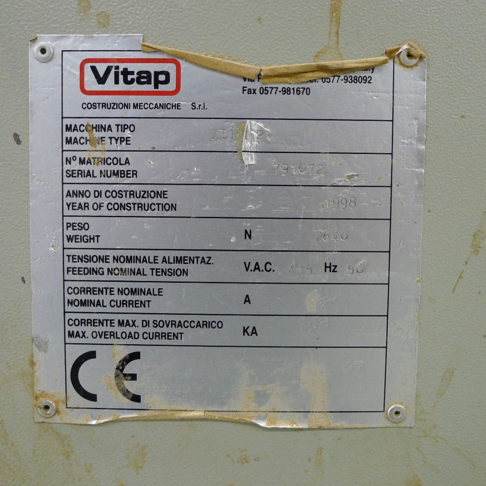 1 drilling and boring machine by Vitap type Alfa 21, s/n 791072, YOM 1998, 3ph, fitted with - Image 4 of 5