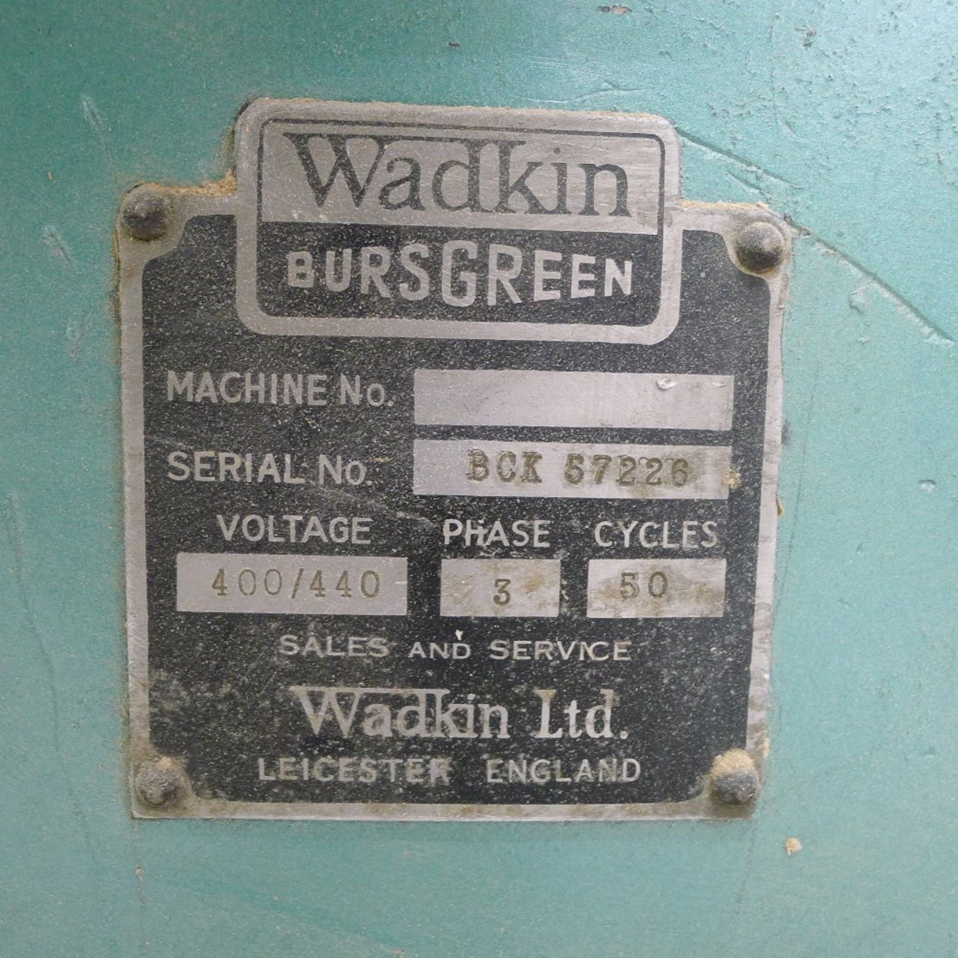 1 radial arm cross cut saw by Wadkin Bursgreen type BCK, s/n 57226, 3ph. The support table fitted to - Image 3 of 5