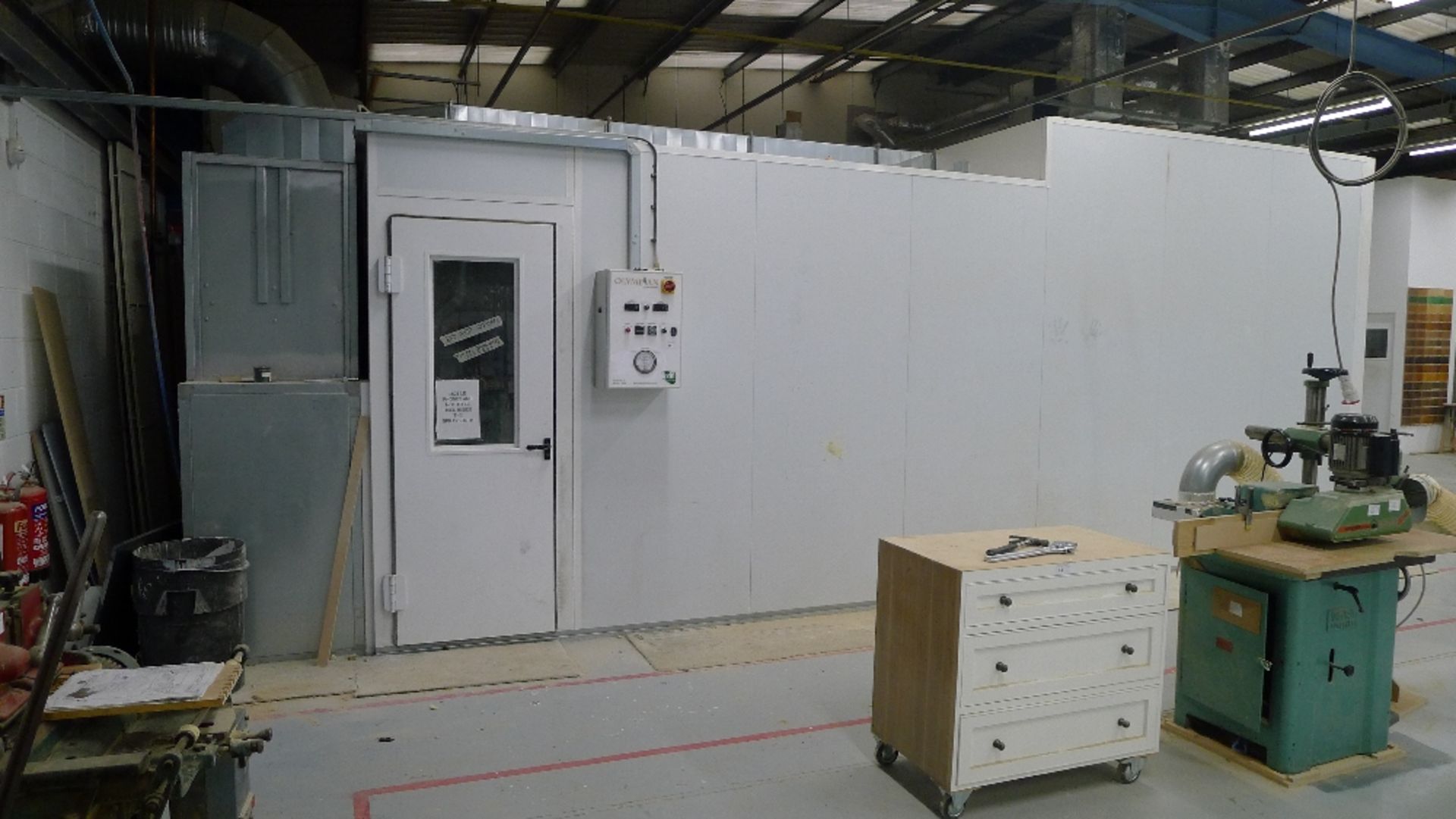 1 heated spray booth by Todd Engineering type Olympian 1000 series, approx 24 ft x 12 ft with tri- - Image 9 of 11