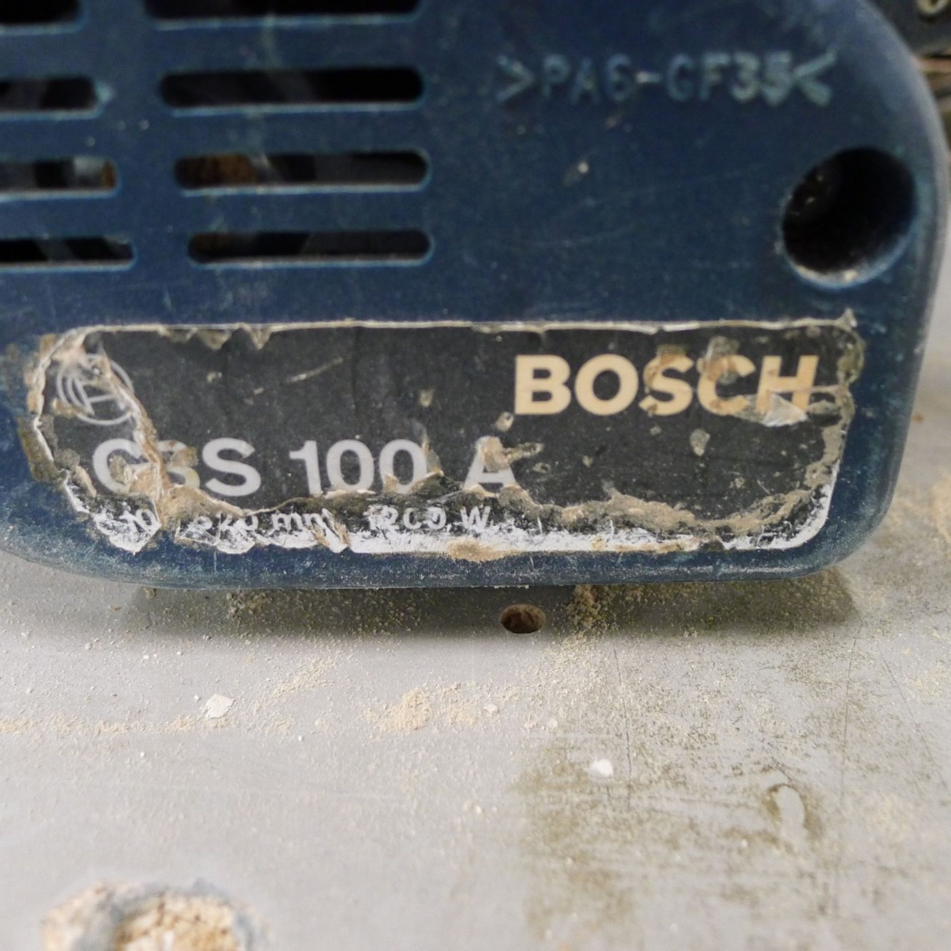1 belt sander by Bosch type GBS 100A, 240v and a quantity of Mirka sanding belts - Image 2 of 2
