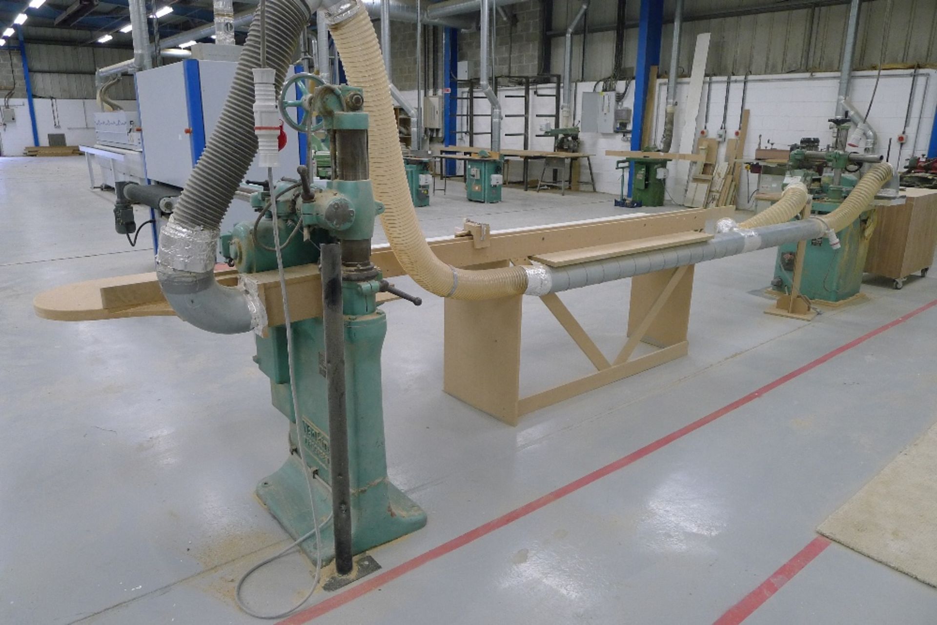 1 radial arm cross cut saw by Wadkin Bursgreen type BCK, s/n 57226, 3ph. The support table fitted to - Image 4 of 5