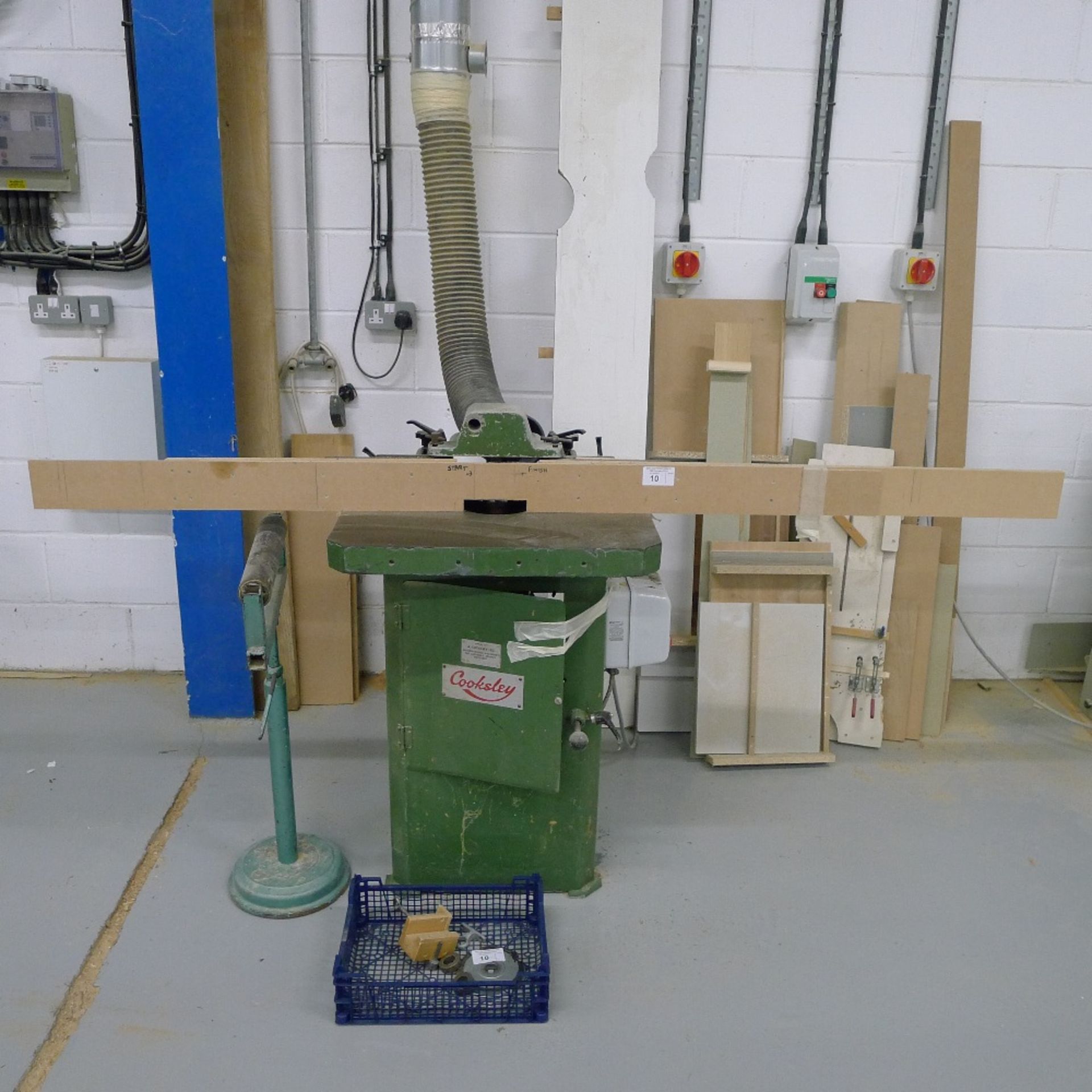 1 spindle moulder by Cooksley ref. 19336, 3ph supplied with a small quantity of tooling, a roller