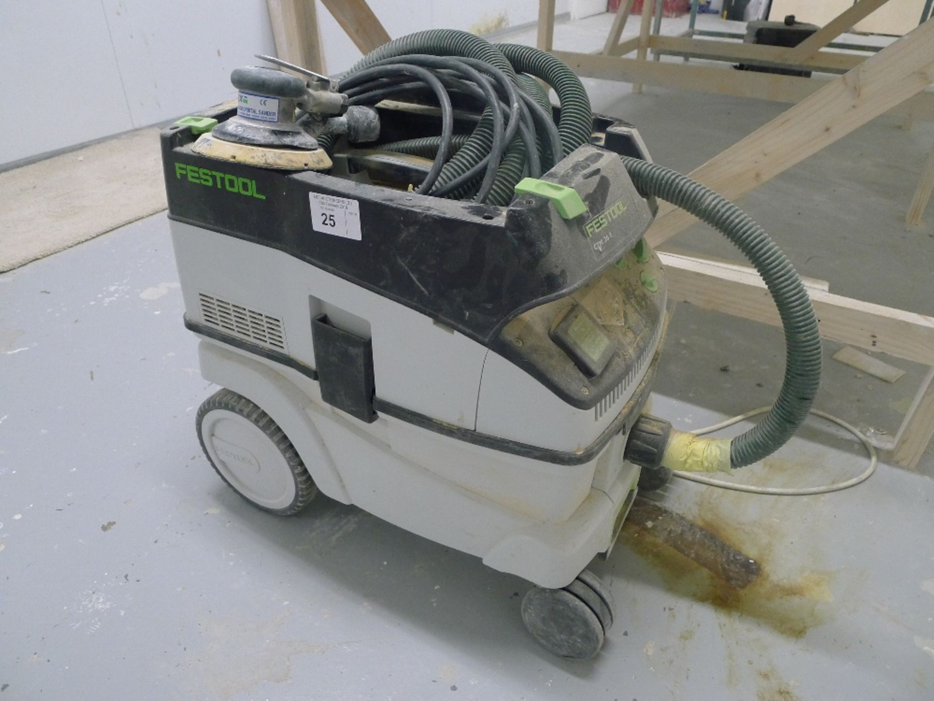 1 mobile dust extractor by Festool type CTM26E with a Tex central vacuum random orbital sander –