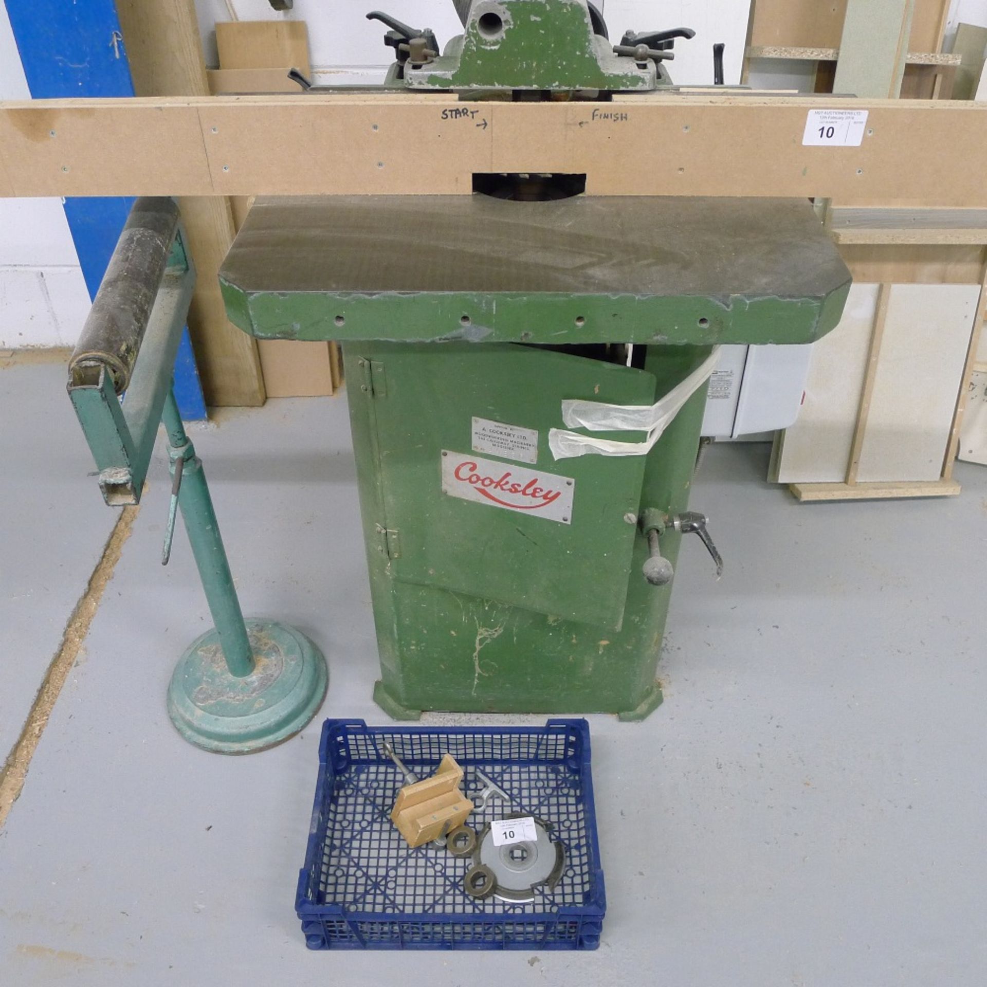 1 spindle moulder by Cooksley ref. 19336, 3ph supplied with a small quantity of tooling, a roller - Image 2 of 7