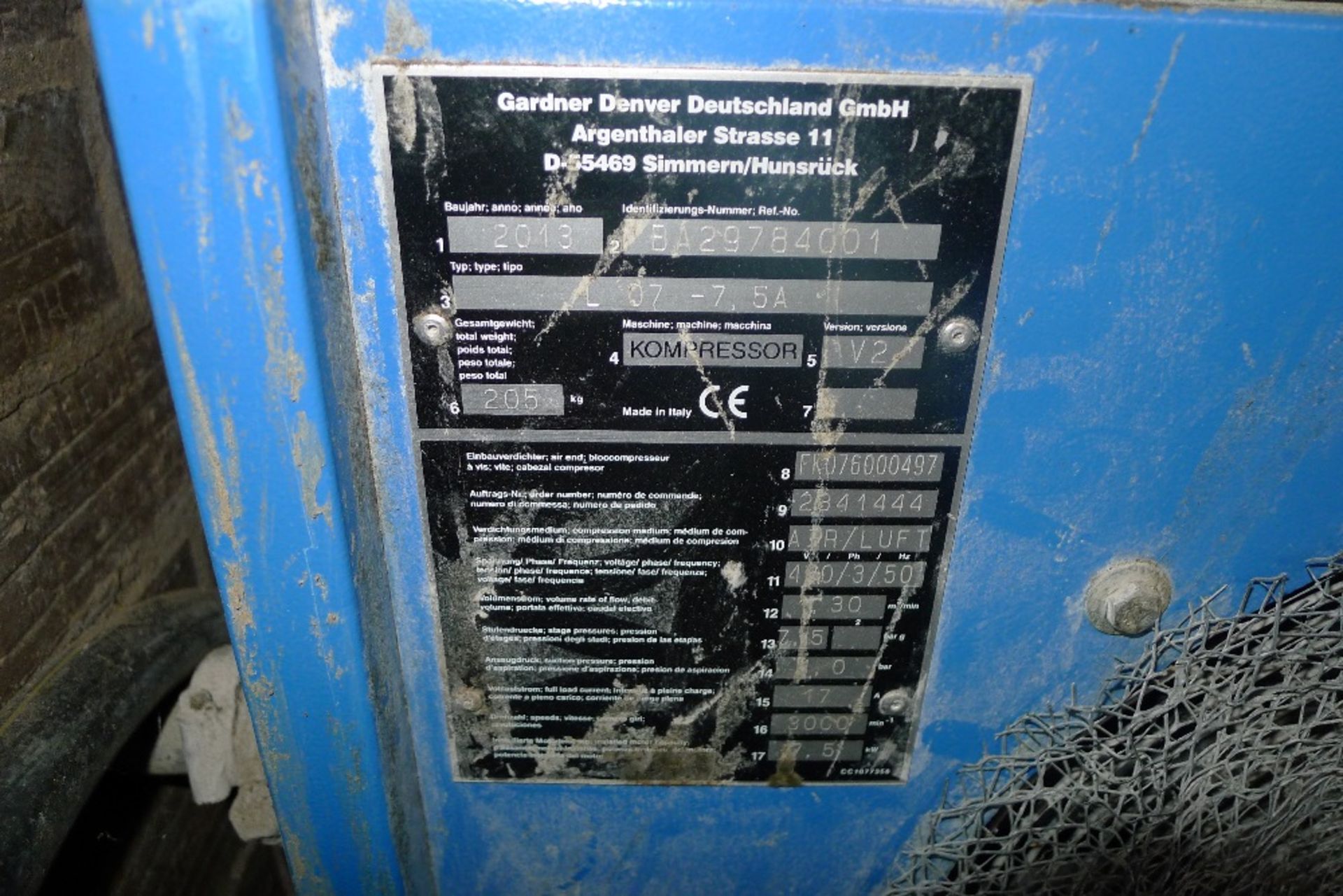 1 compressor by Compair type L07-7.5A, YOM 2013, 3ph and 1 air dryer by Denco type SN0.9N, 240v. - Image 3 of 5