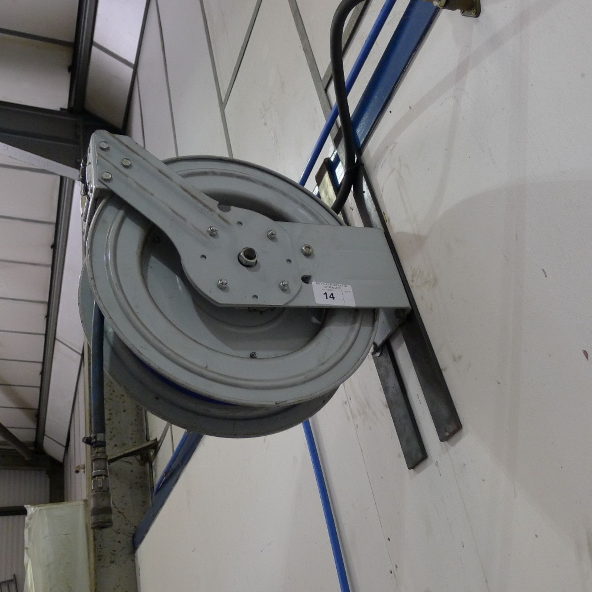 1 wall mounted retractable air hose on metal reel - Image 2 of 2