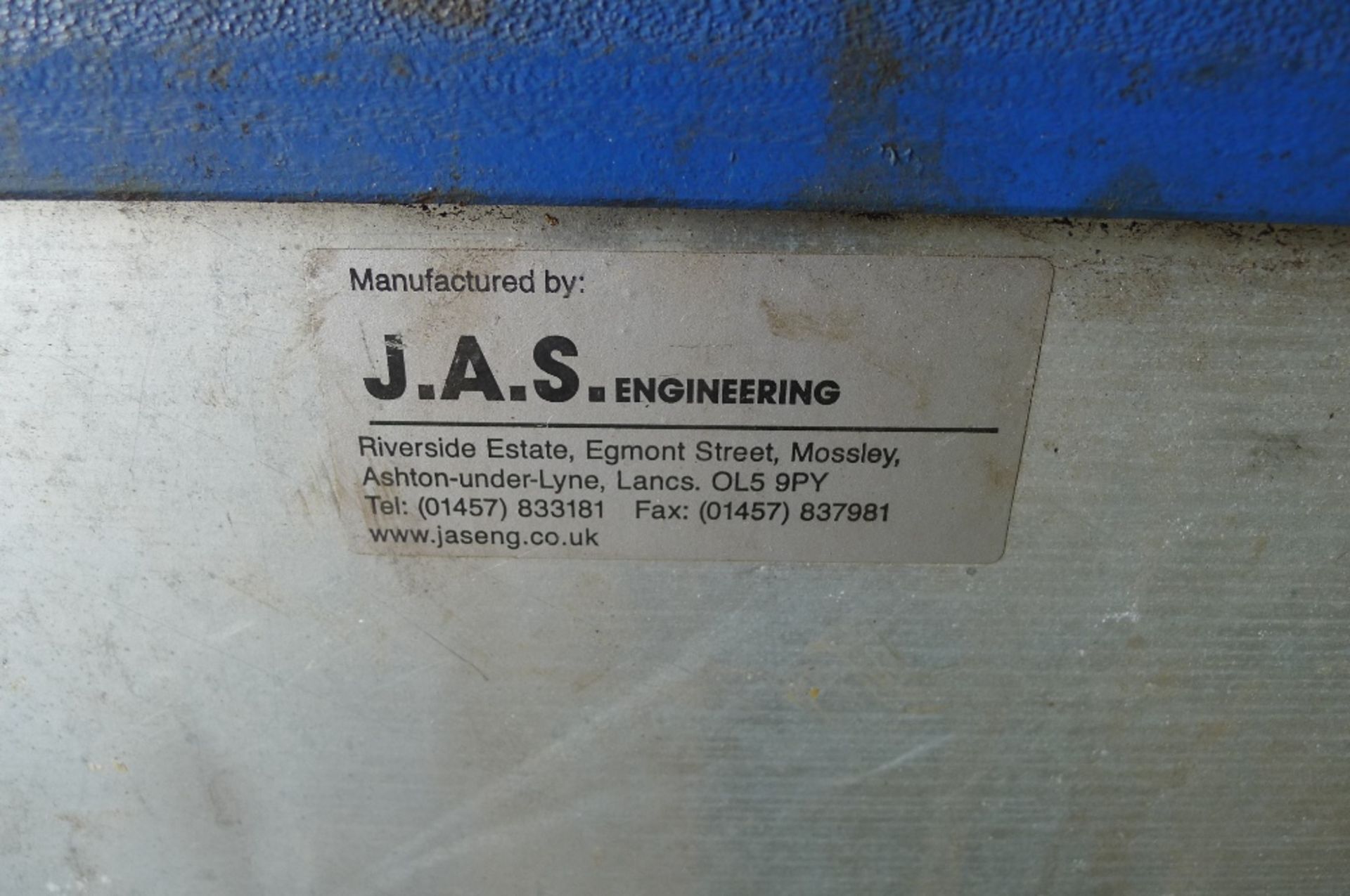 1 metal work bench by JAS Engineering with a SIP bench grinder attached, 240v - Image 2 of 3